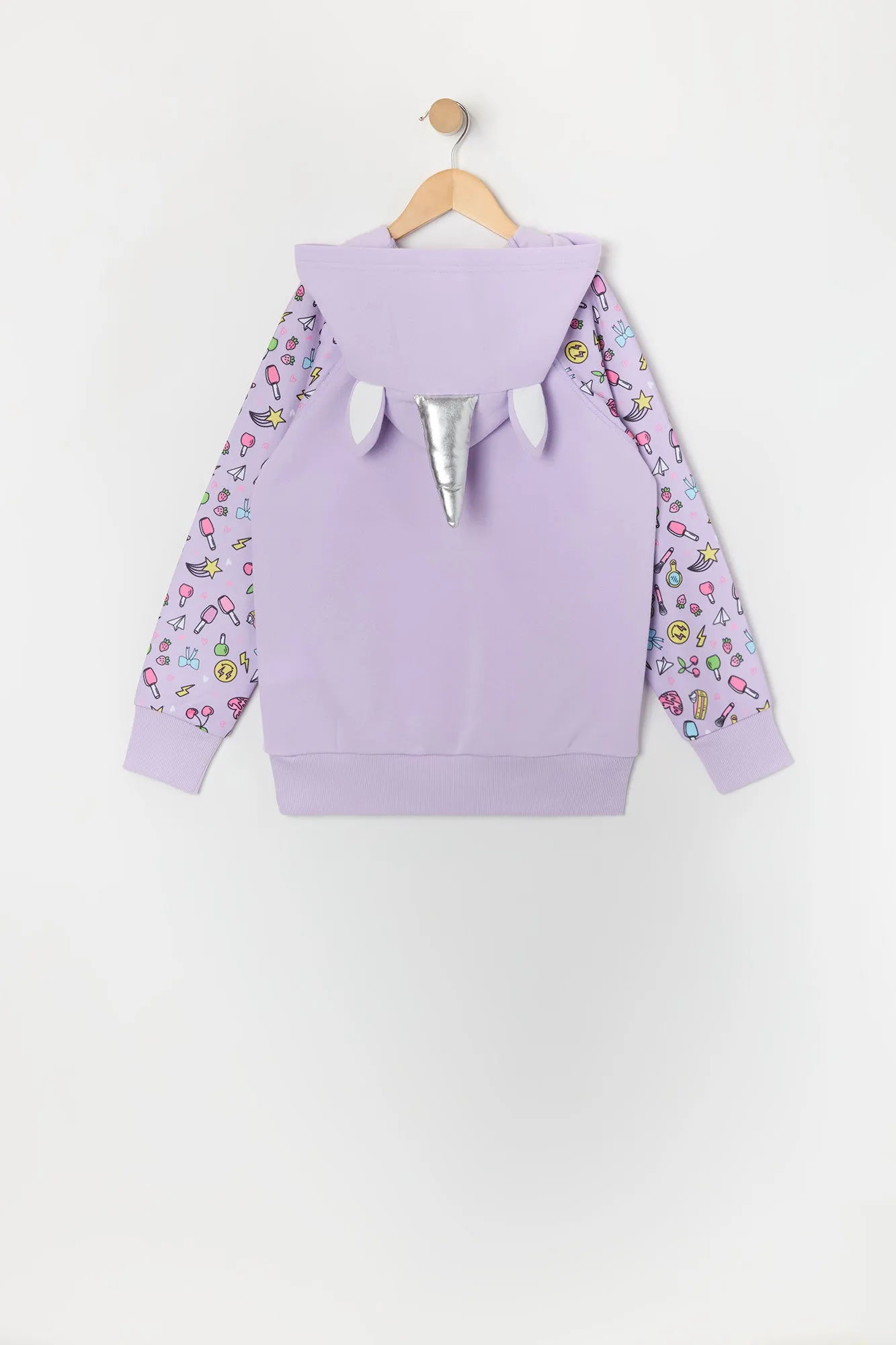 Haut à capuchon avec imprimé Licorne Love Yourself pour fille sold by Urban Planet product image thumbnail 3