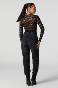High Rise Black Wash Distressed Mom Jean sold by Urban Planet