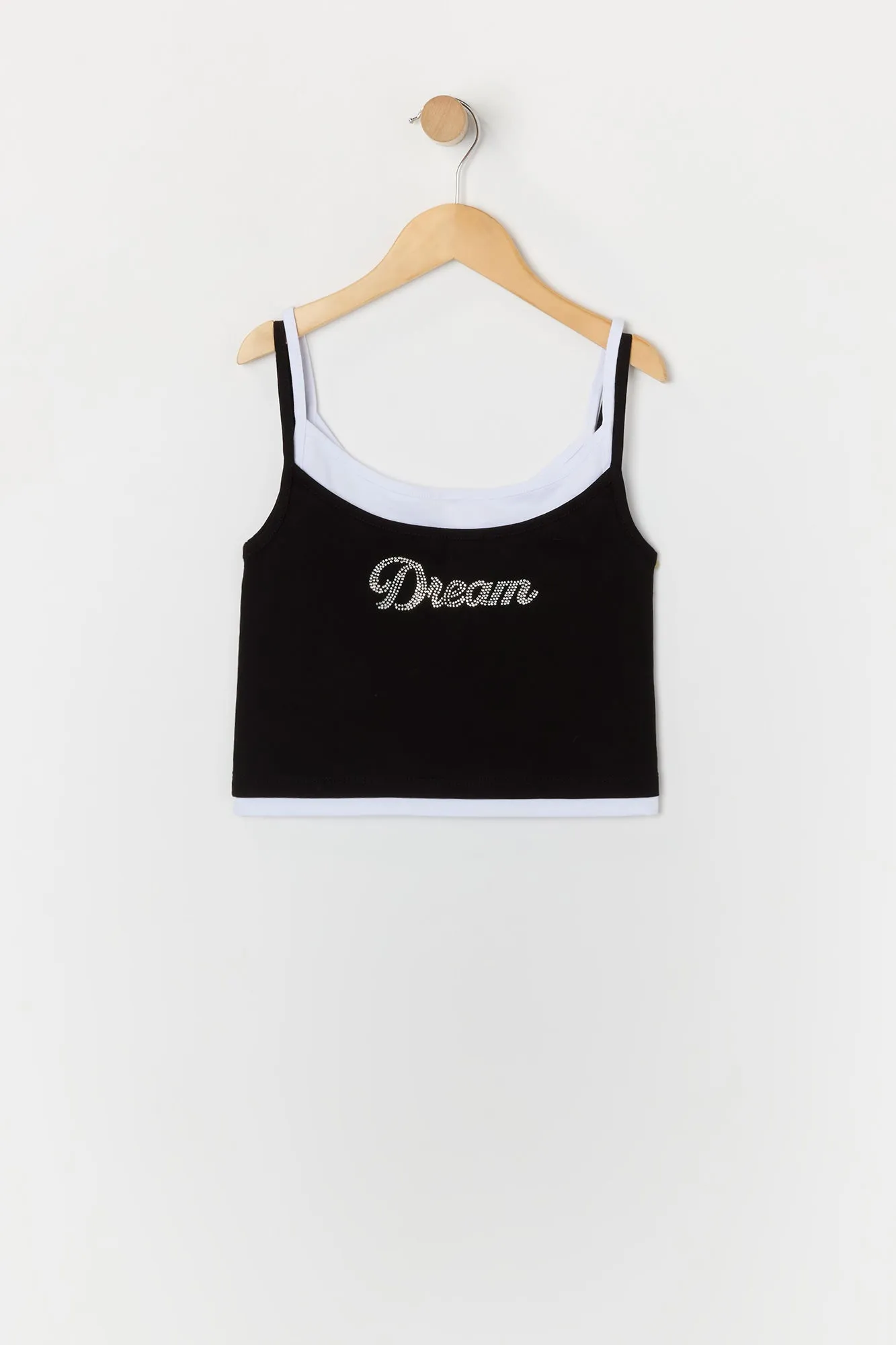 Débardeur superposé à imprimé Dream avec pierres du Rhin pour fille sold by Urban Planet