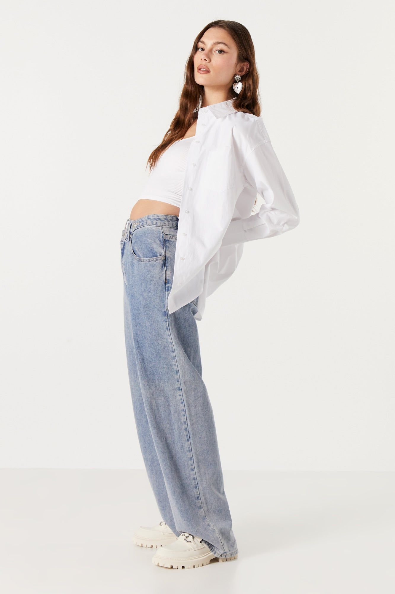 Poplin Oversized Button-Up Top sold by Urban Planet product image thumbnail 10