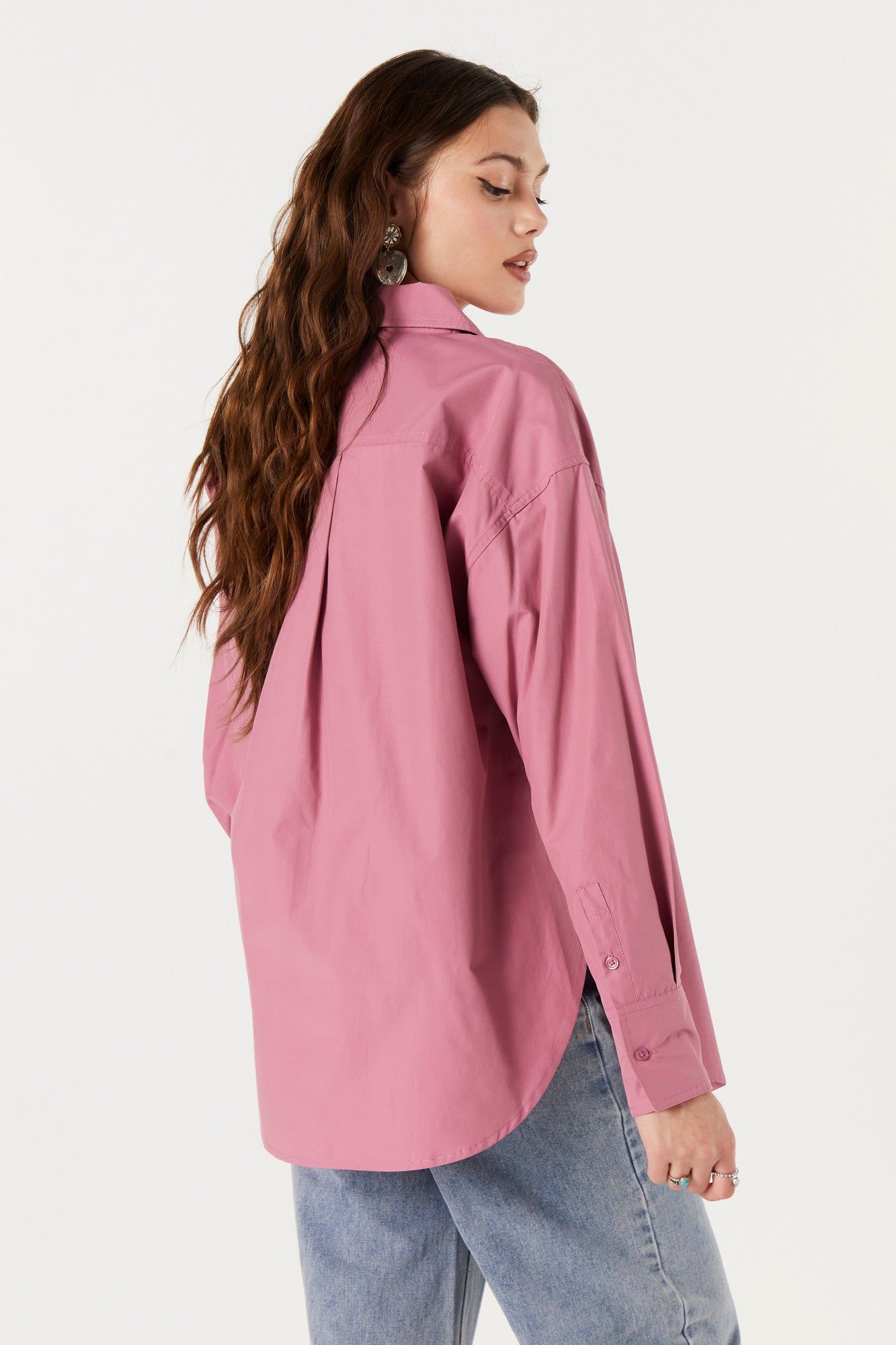 Poplin Oversized Button-Up Top sold by Urban Planet product image thumbnail 2