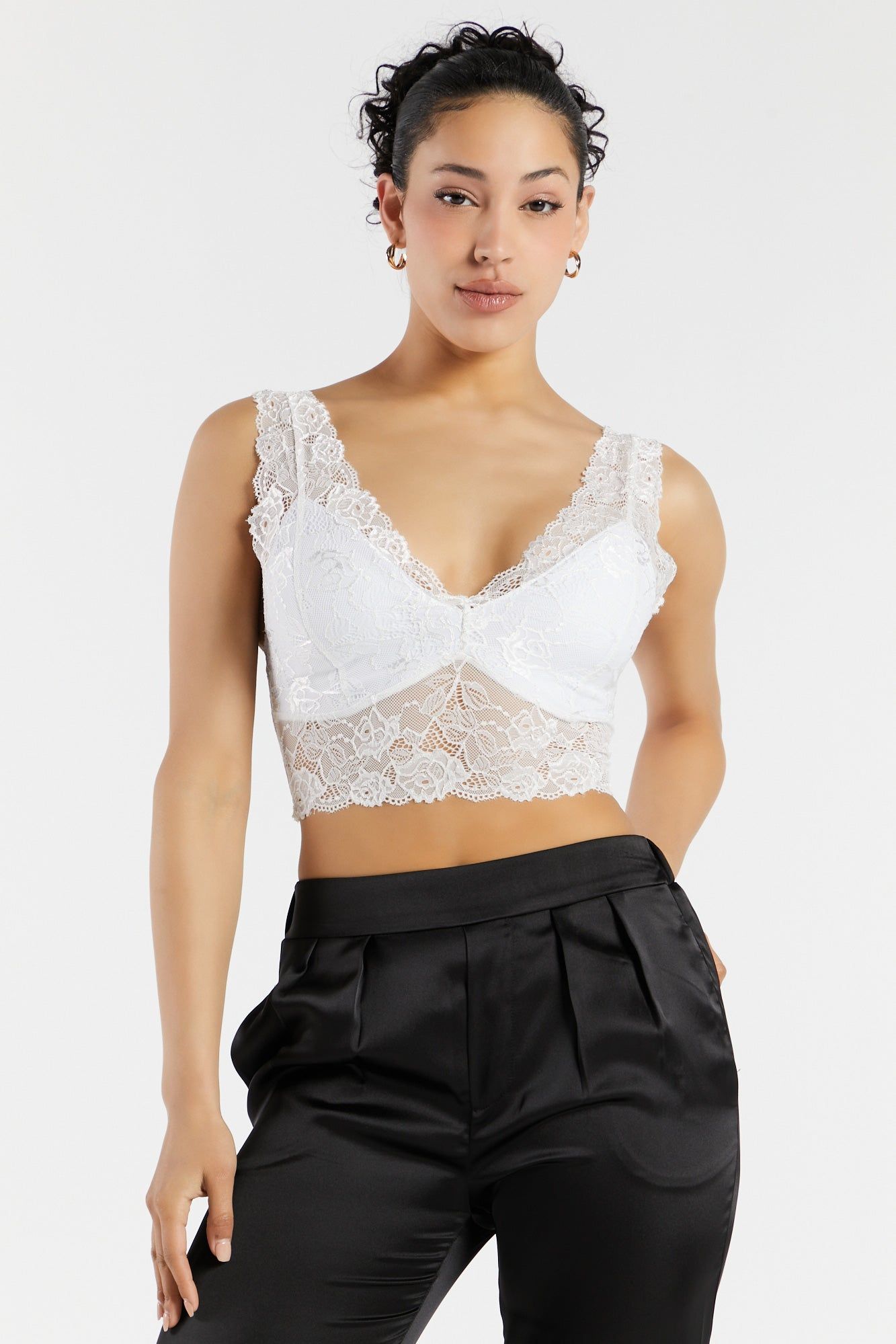 Lace V-Neck Bralette sold by Urban Planet product image thumbnail 2
