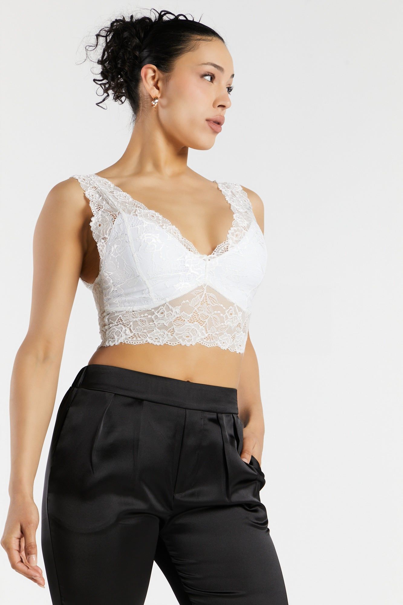 Lace V-Neck Bralette sold by Urban Planet product image thumbnail 4