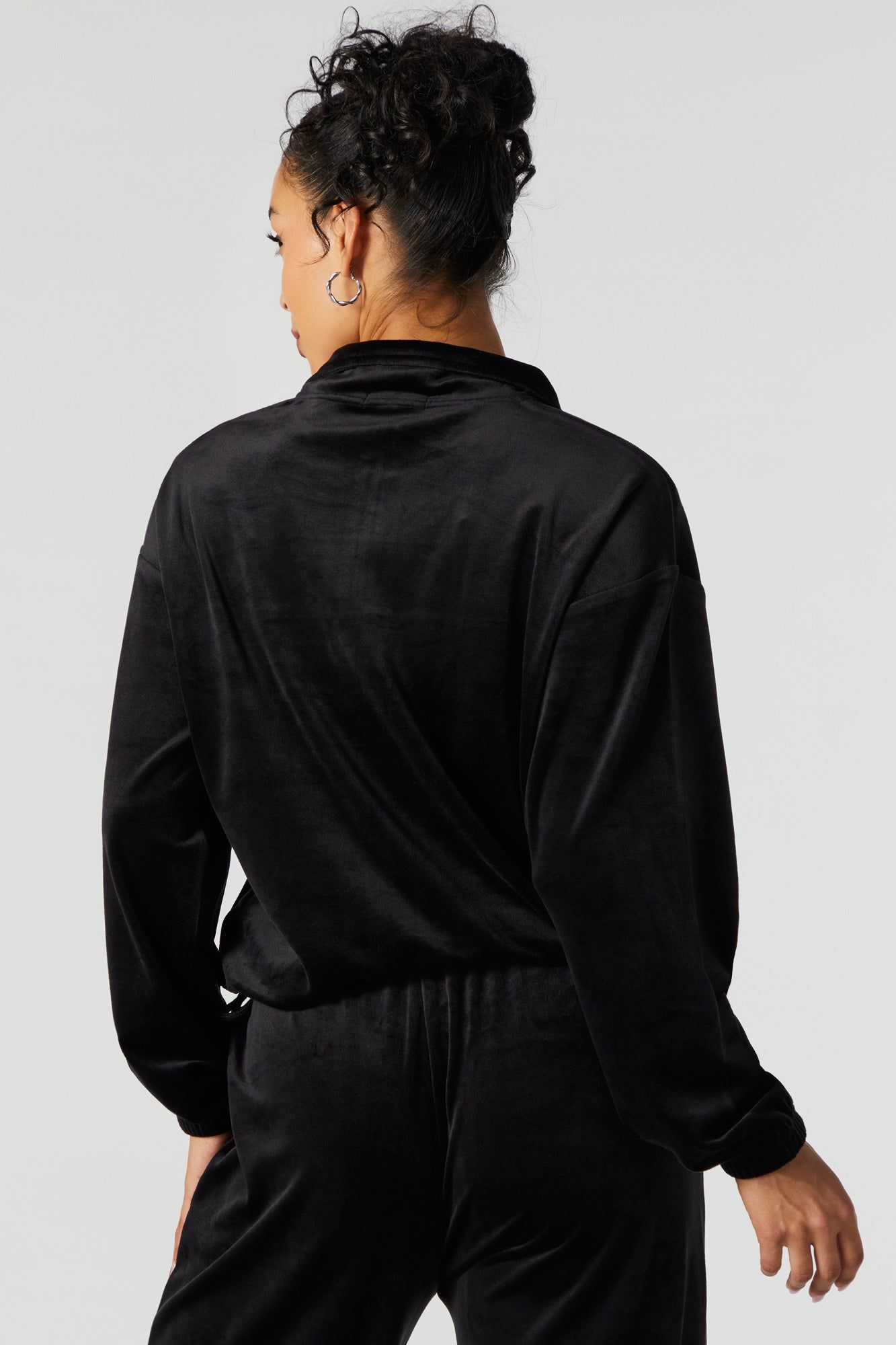 Velour Quarter Zip Sweatshirt sold by Urban Planet product image thumbnail 5