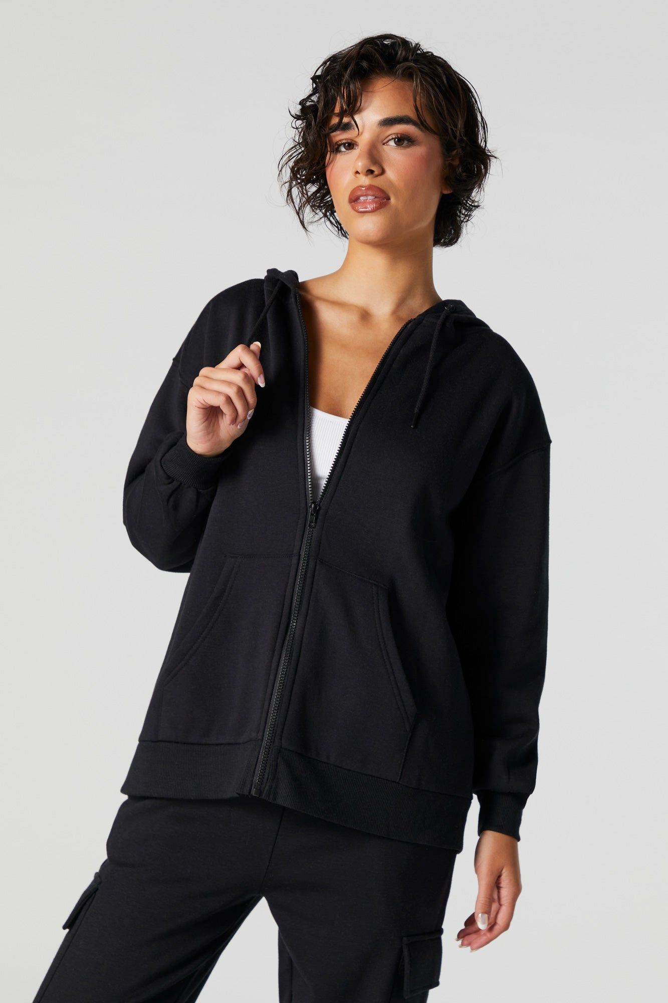 Oversized Zip Up Hoodie sold by Urban Planet product image thumbnail 4