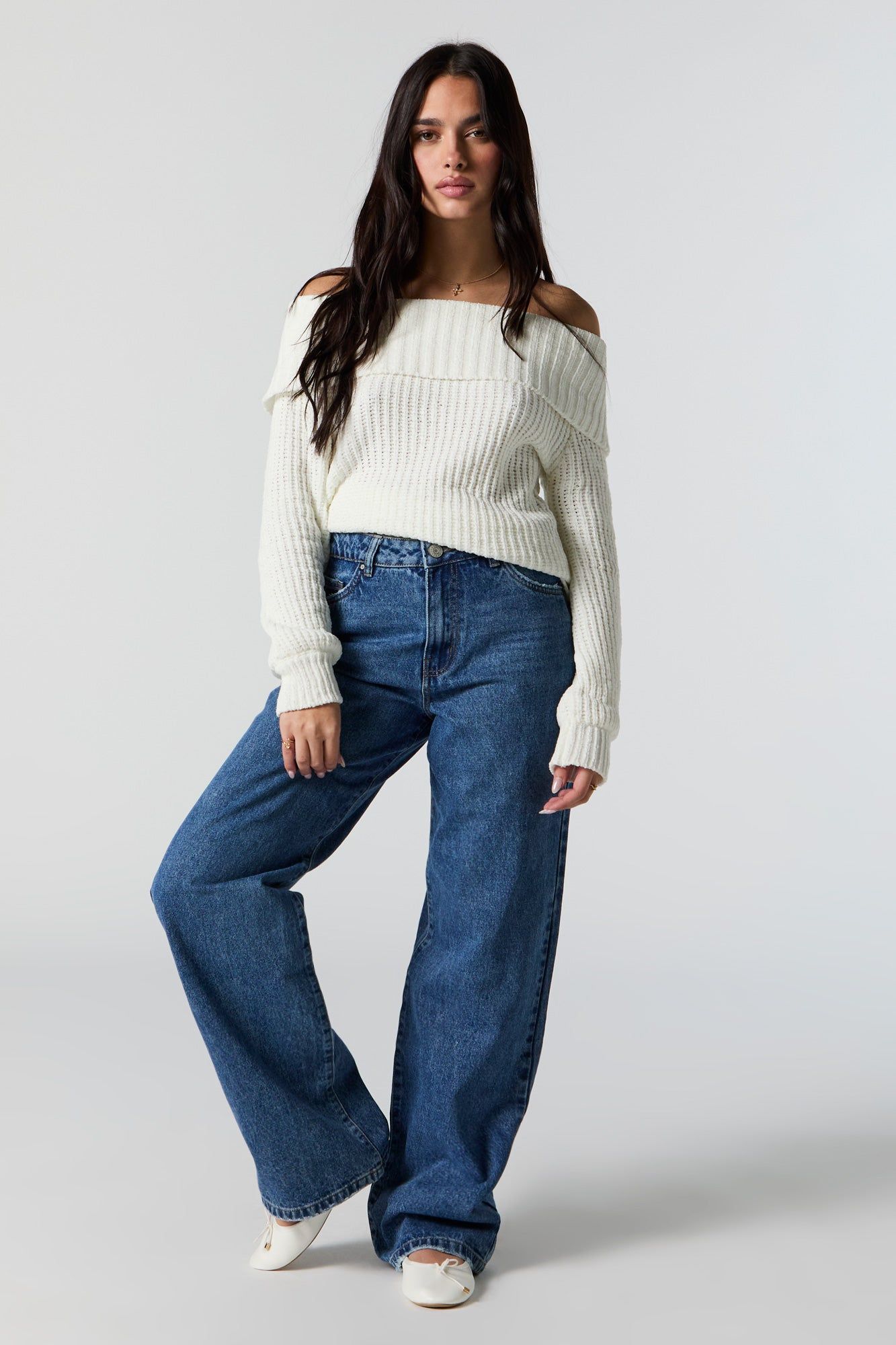 Osaka High-Rise Dark Wash Wide Leg Jean sold by Urban Planet