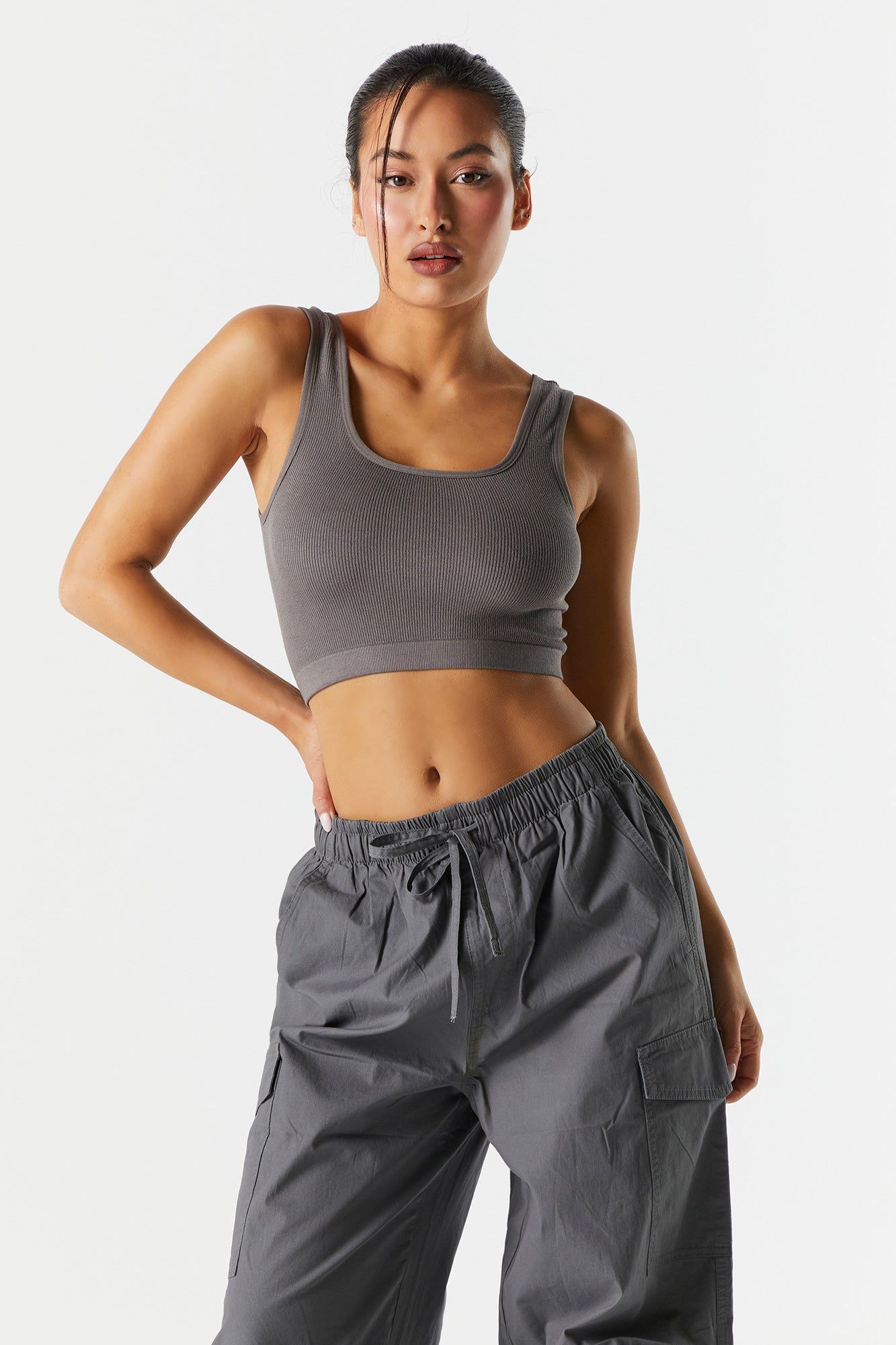 Seamless Square Neck Cropped Tank sold by Urban Planet product image thumbnail 4