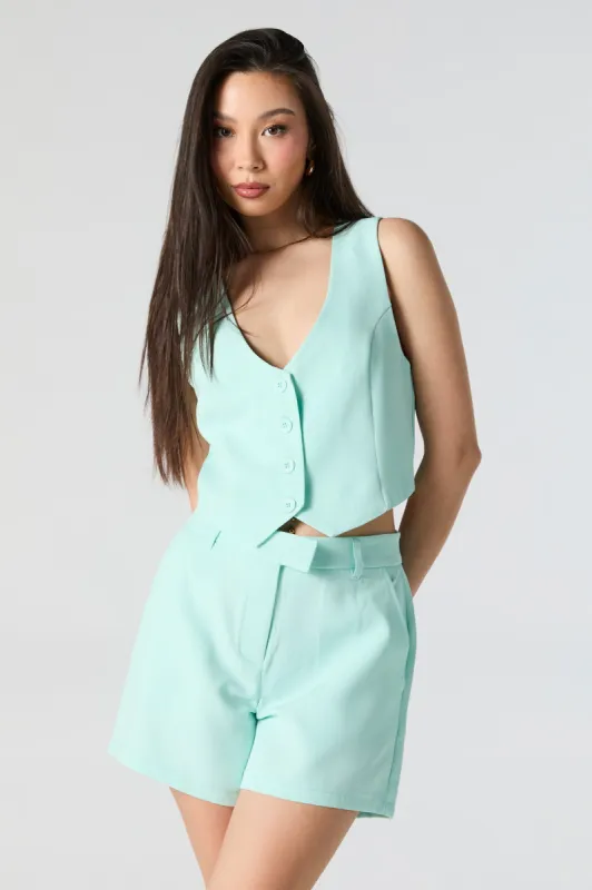 Buttoned Cropped Vest sold by Urban Planet