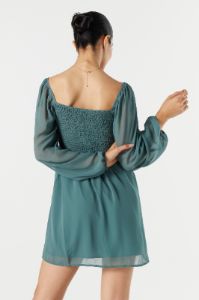 Smocked Long Sleeve Mini Dress sold by Urban Planet