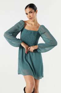 Smocked Long Sleeve Mini Dress sold by Urban Planet