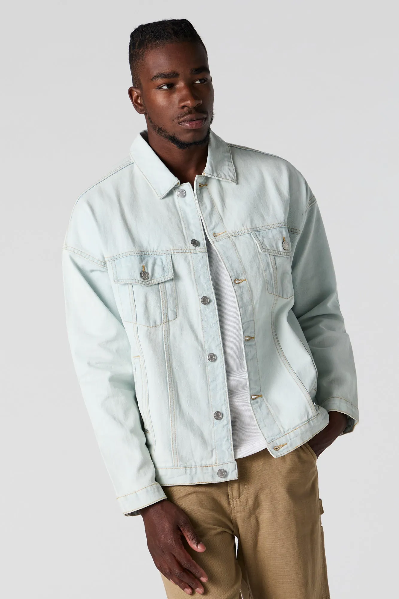Acid Wash Denim Trucker Jacket sold by Urban Planet