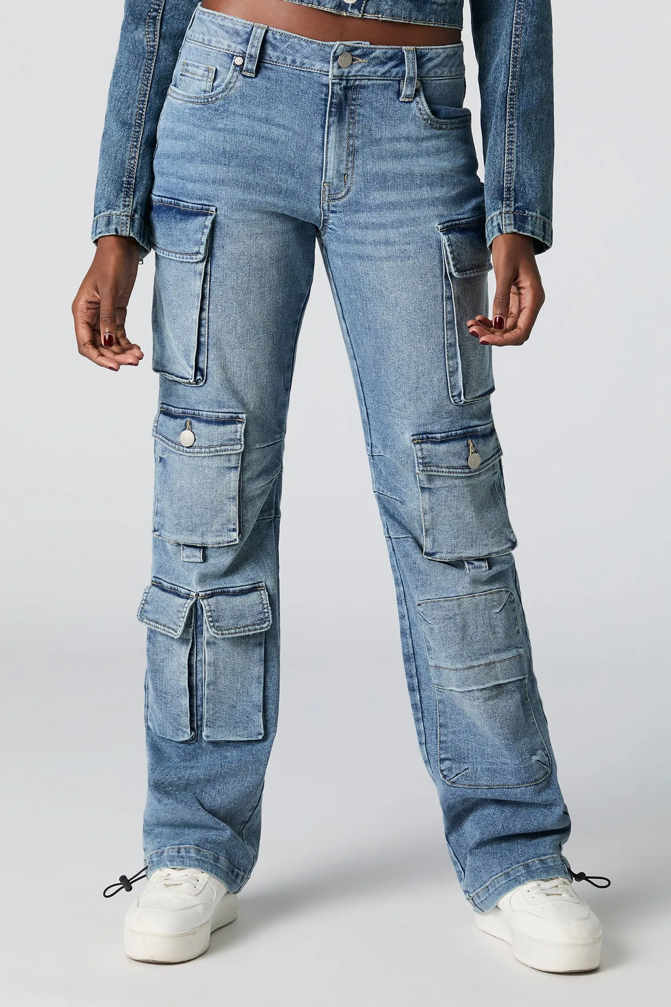 Multi Pocket Toggle Hem Straight Leg Cargo Jean sold by Urban Planet product image thumbnail 2