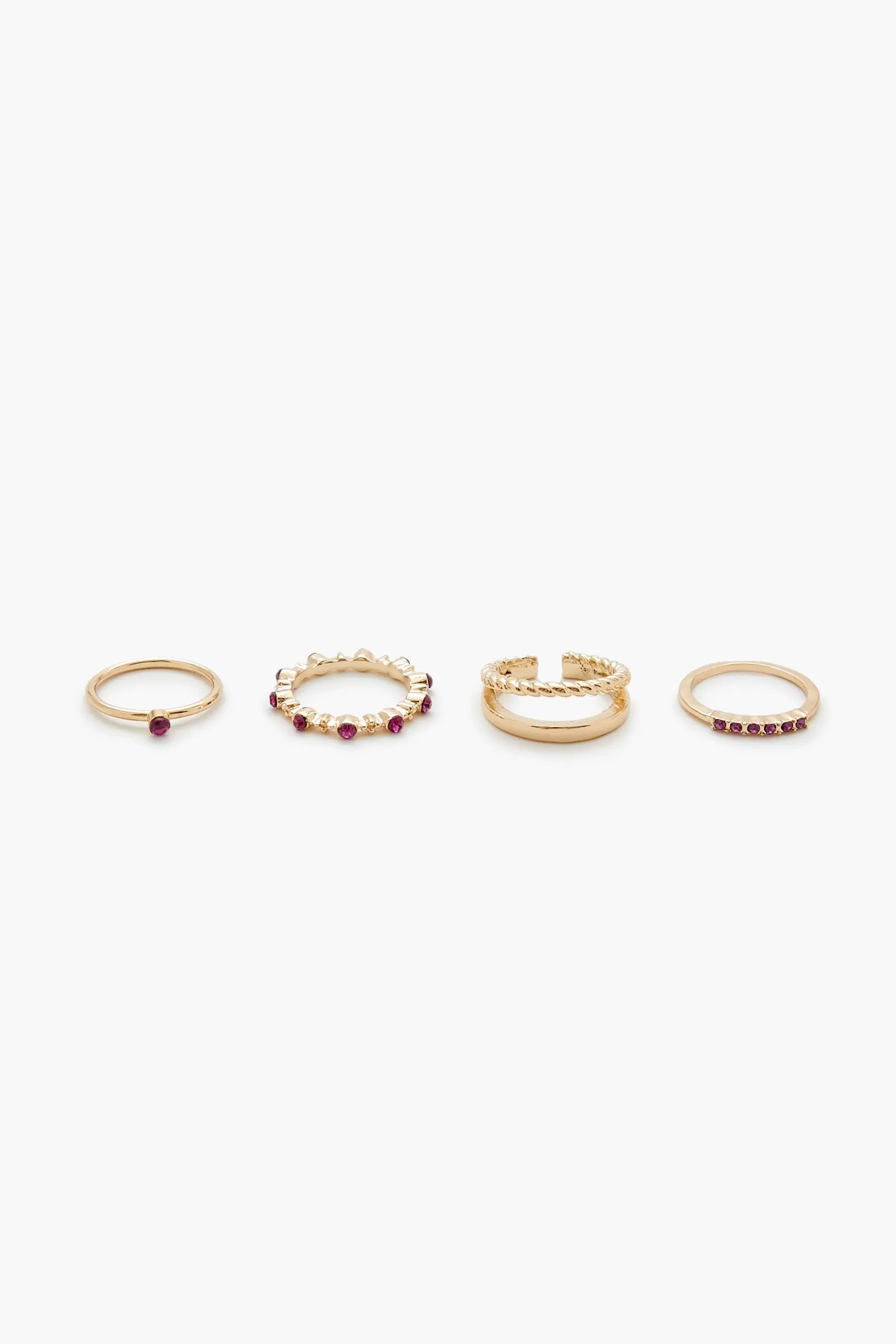 Faux Gemstone Ring Set (4 Pcs) sold by Urban Planet