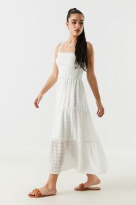 Textured Smocked Tiered Maxi Dress sold by Urban Planet