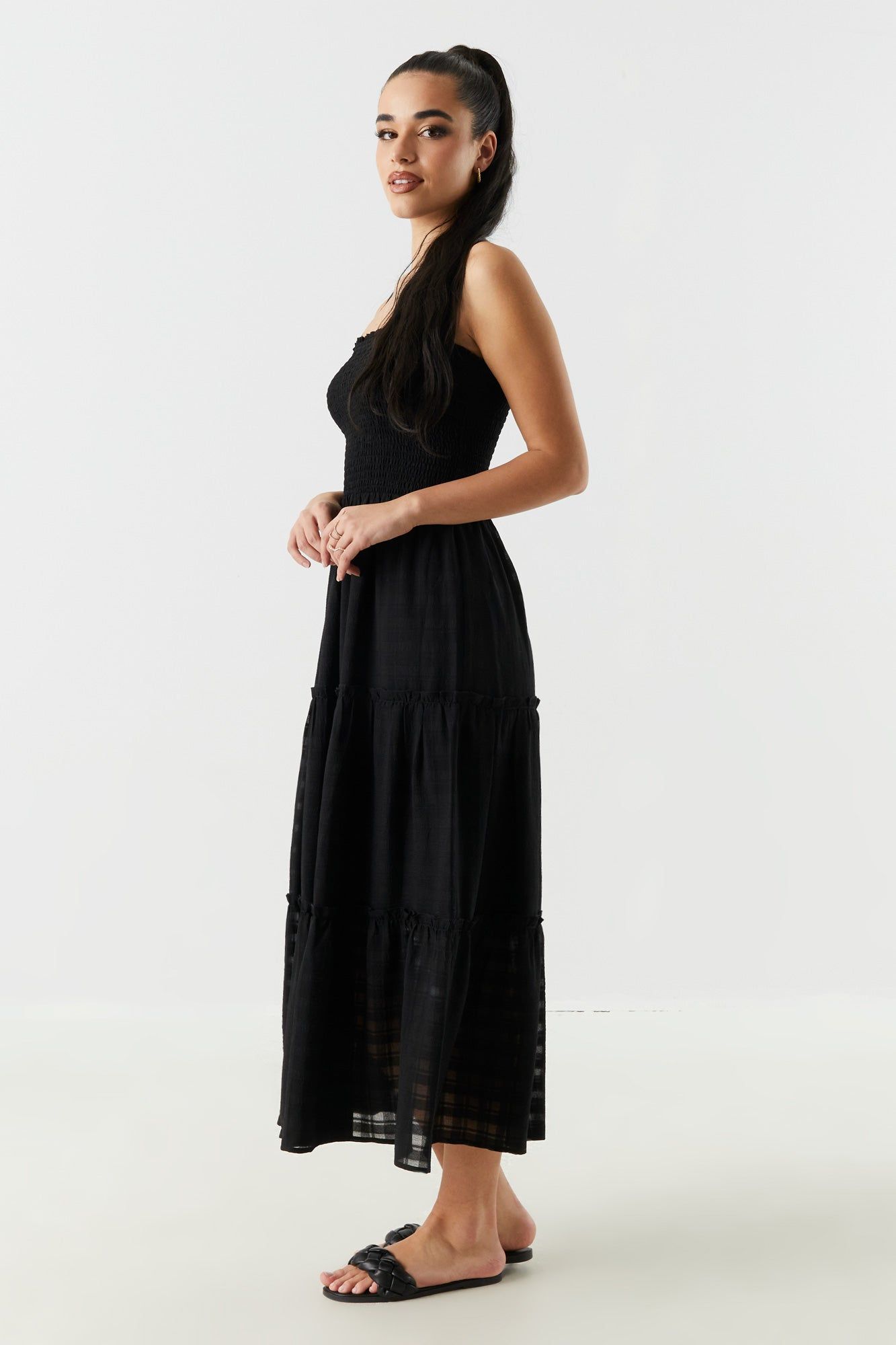 Textured Smocked Tiered Maxi Dress sold by Urban Planet product image thumbnail 6