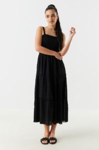 Textured Smocked Tiered Maxi Dress sold by Urban Planet
