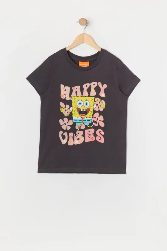 T-shirt à imprimé SpongeBob Happy Vibes pour fille sold by Urban Planet