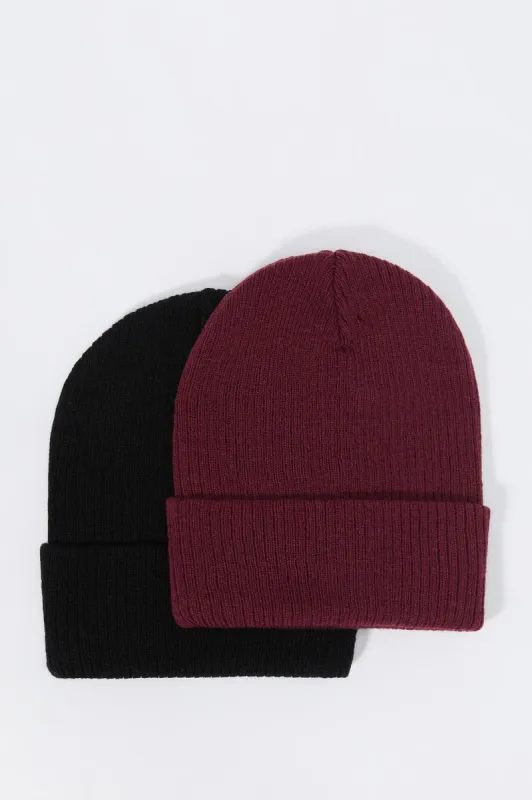 Ribbed Knit Beanie (2 Pack) sold by Urban Planet