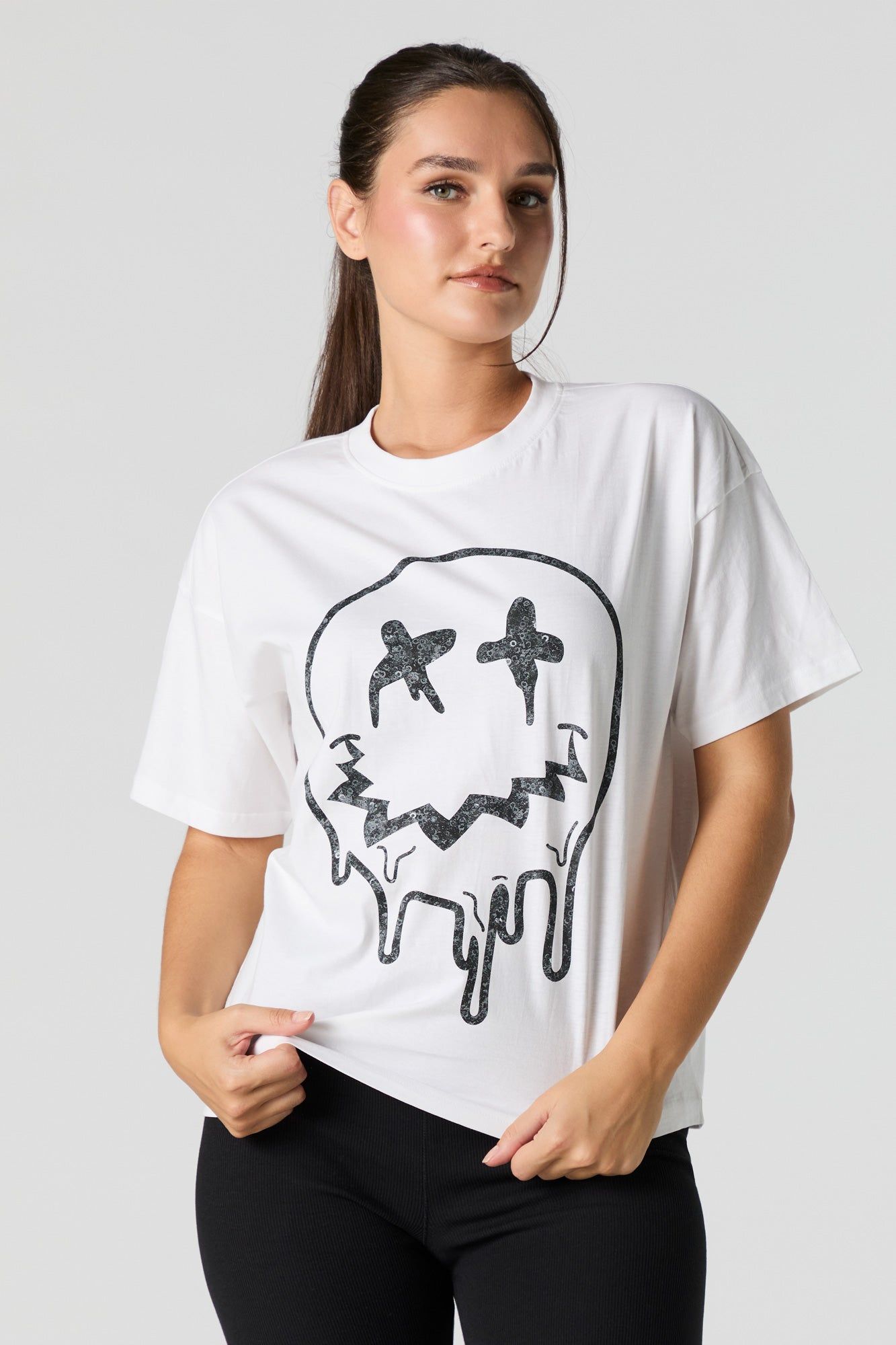 Dripping Smiley Graphic T-Shirt sold by Urban Planet product image thumbnail 2