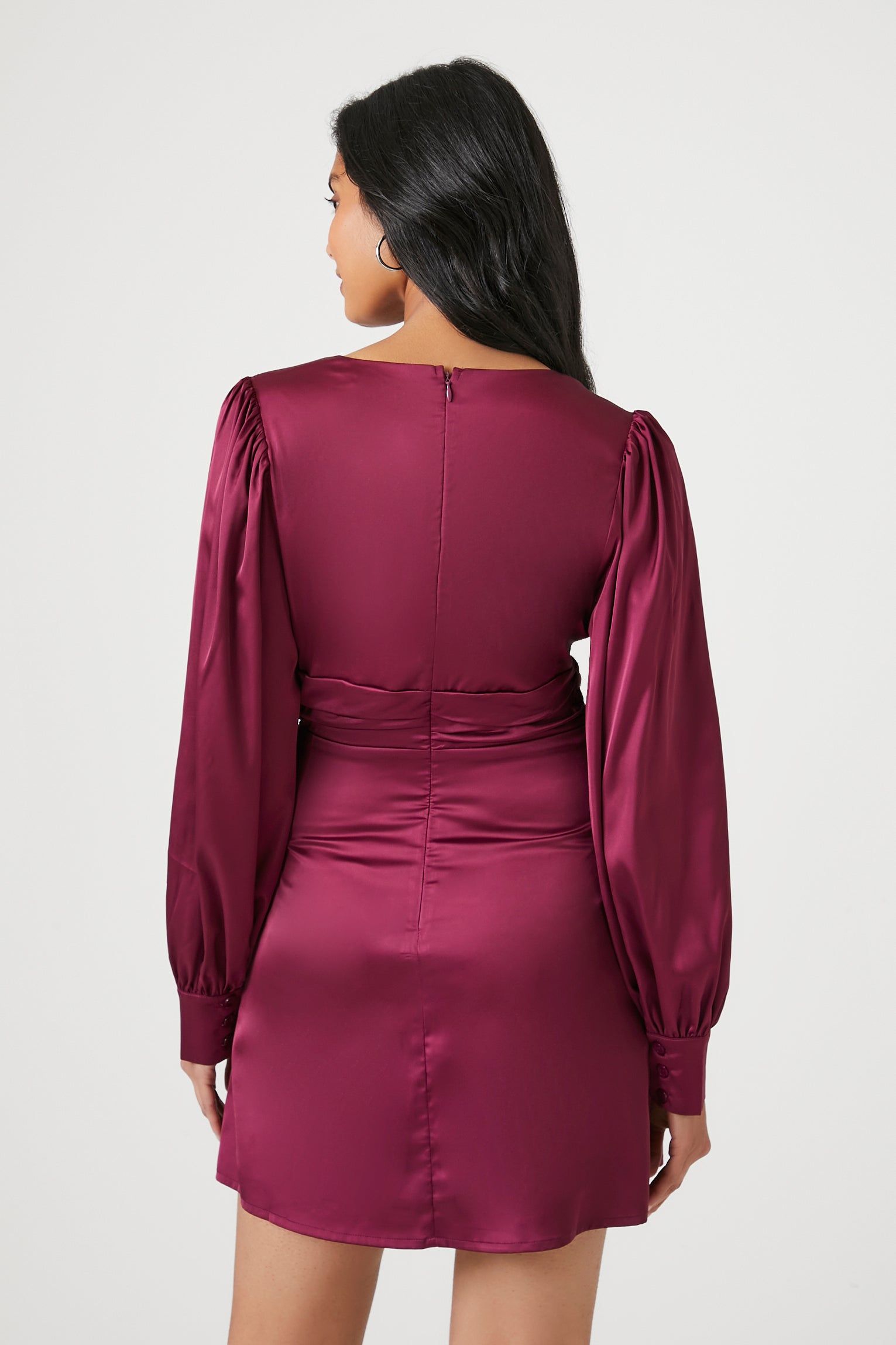 Plunging Satin Tie-Front Mini Dress sold by Urban Planet product image thumbnail 2