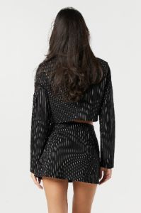 Striped Twill Side Slit Mini Skort sold by Urban Planet