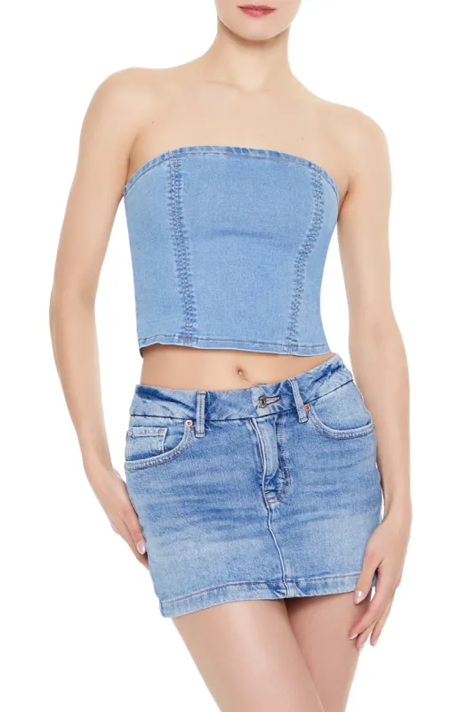 Haut tubulaire court en denim sold by Urban Planet