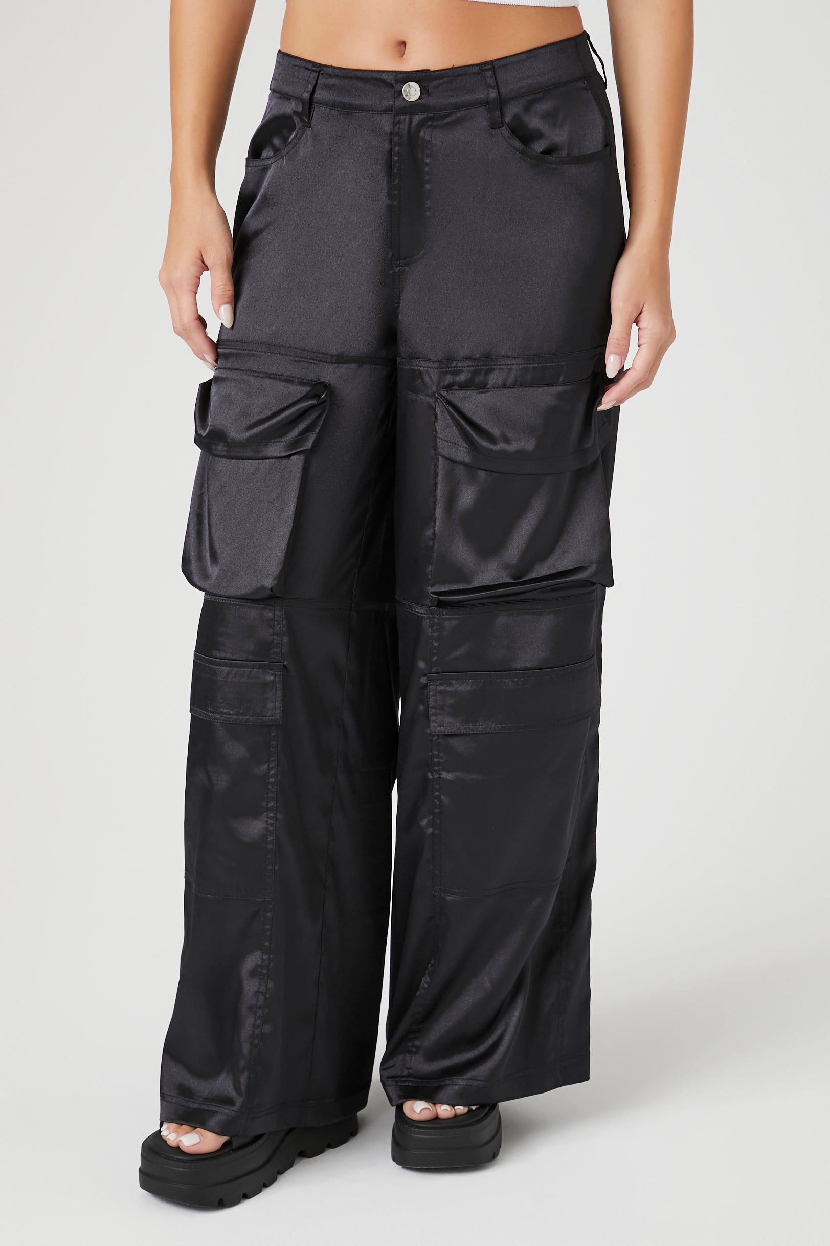 Satin Wide Leg Cargo Pant sold by Urban Planet product image thumbnail 2
