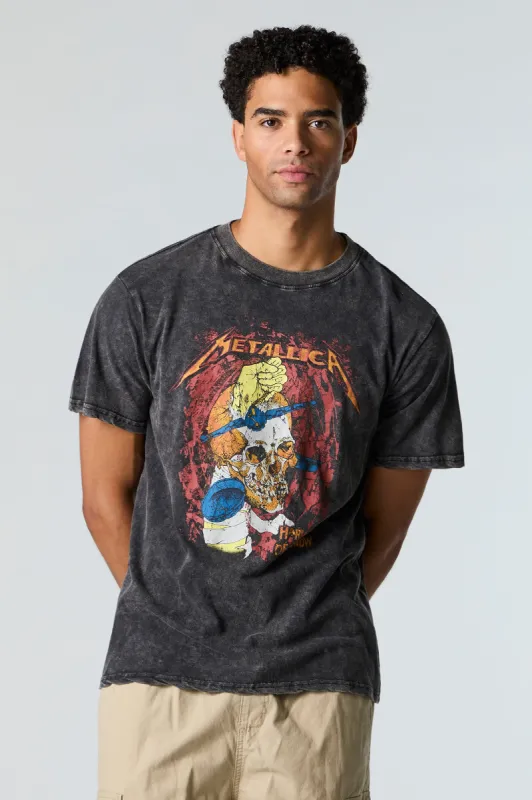 T-shirt délavé à imprimé Metallica sold by Urban Planet