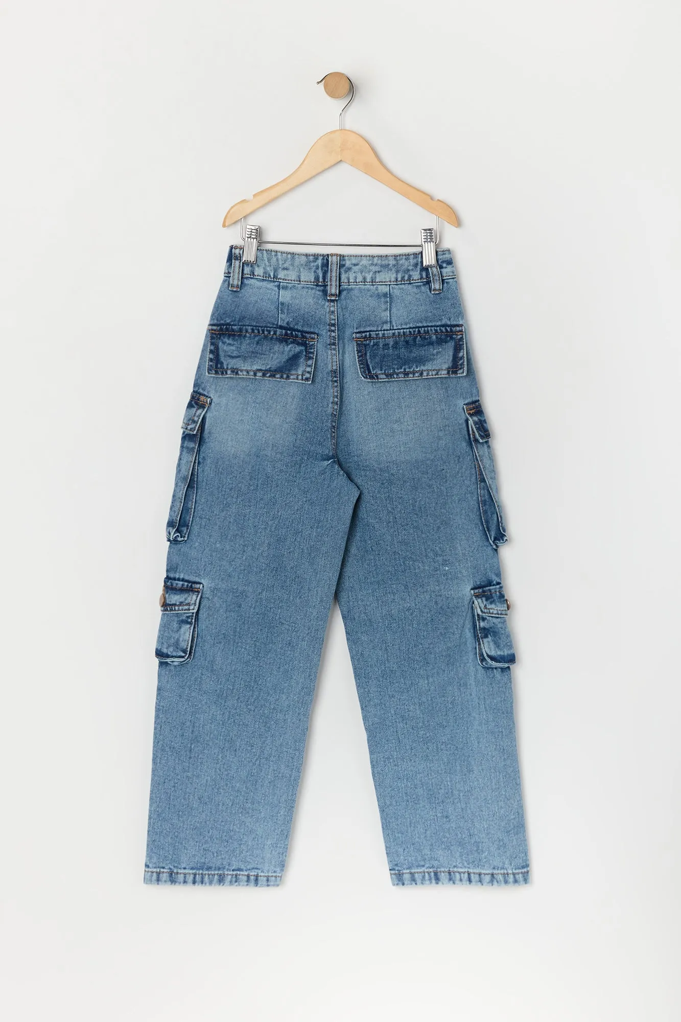 Jean cargo à jambe large avec poches multiples pour fille sold by Urban Planet product image thumbnail 4