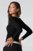 Haut en tricot côtelé à manches longues avec col montant sold by Urban Planet