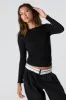 Haut en tricot côtelé à manches longues avec col montant sold by Urban Planet