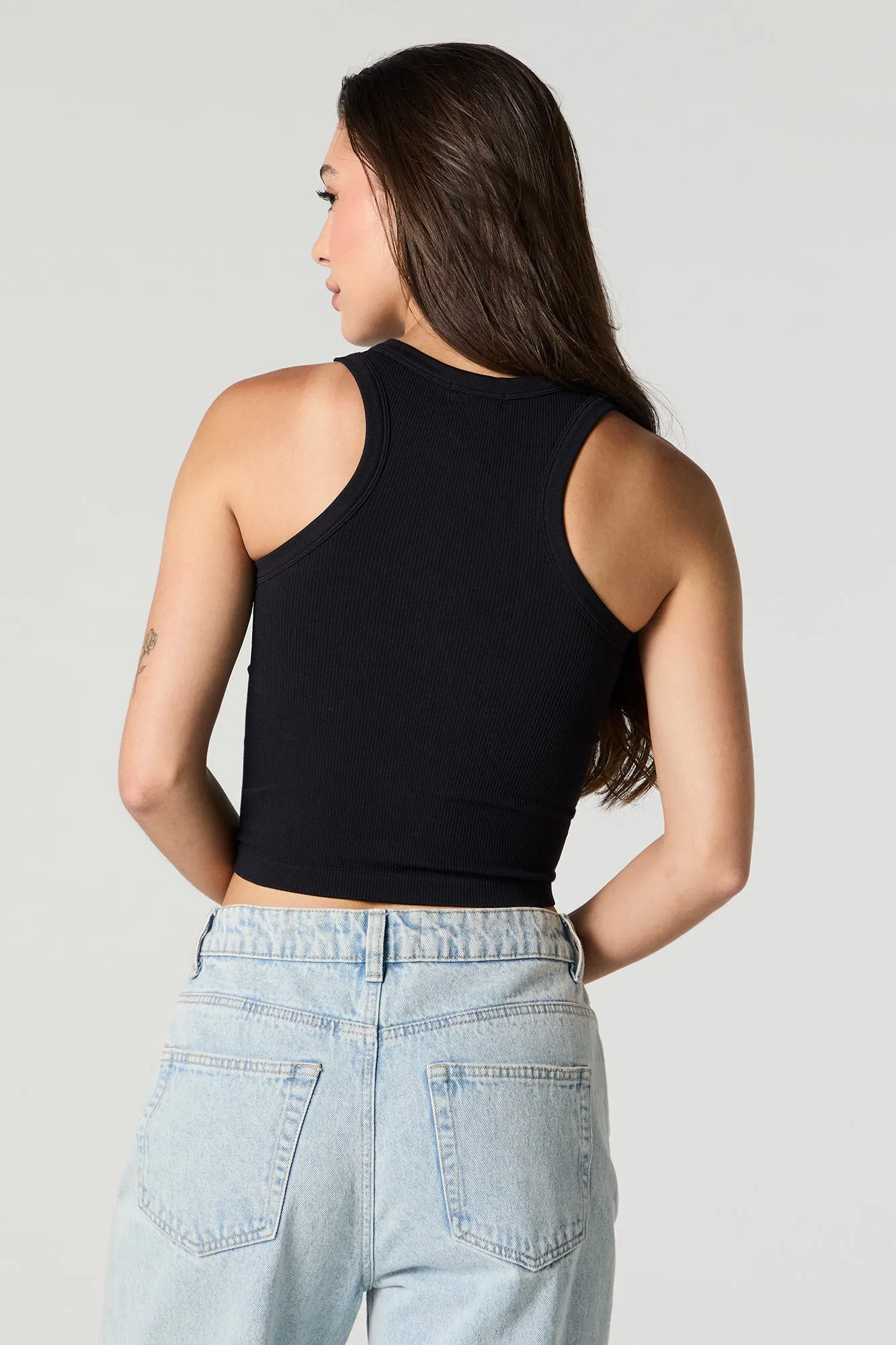 Seamless Ribbed Crewneck Cropped Tank sold by Urban Planet product image thumbnail 5