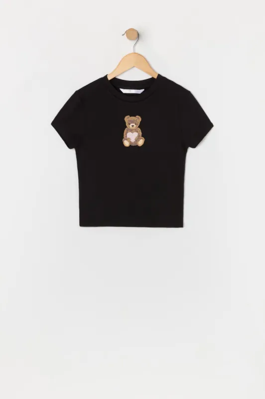T-shirt à imprimé Ourson avec pierres du Rhin pour fille sold by Urban Planet