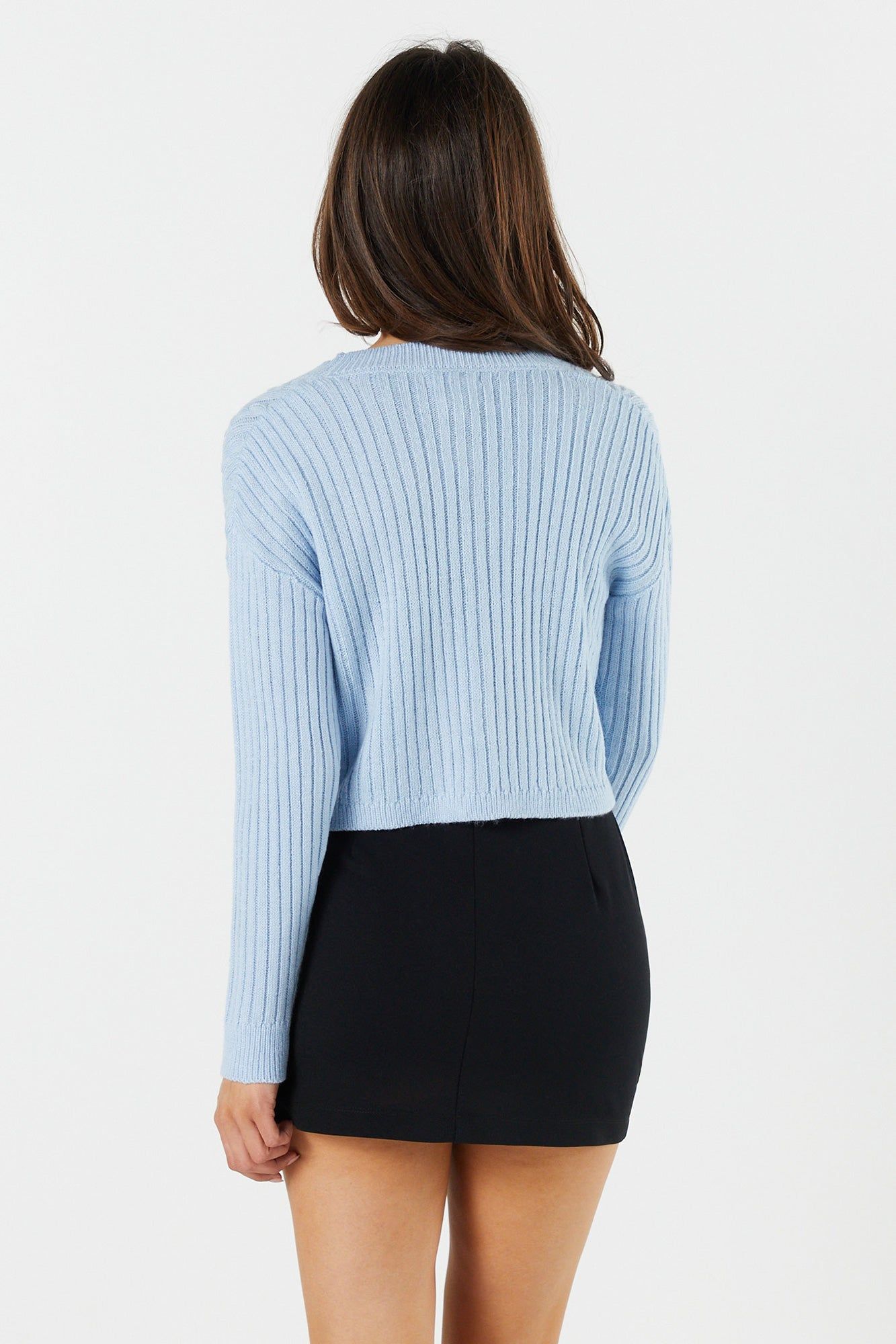 Cardigan boutonné en tricot torsadé Bleu pâle sold by Urban Planet product image thumbnail 3