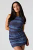 Minirobe bleu ruchée en filet sold by Urban Planet