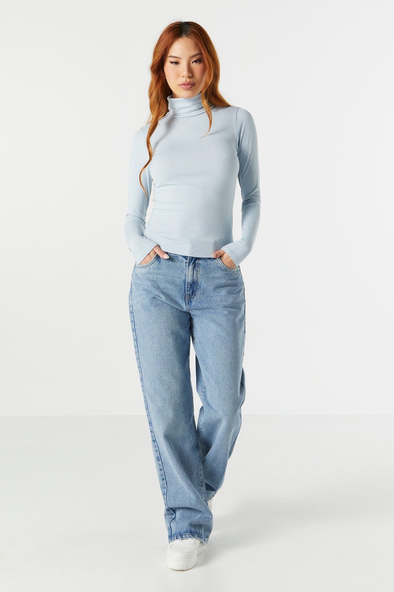 Solid Ribbed Long Sleeve Turtleneck sold by Urban Planet product image thumbnail 6