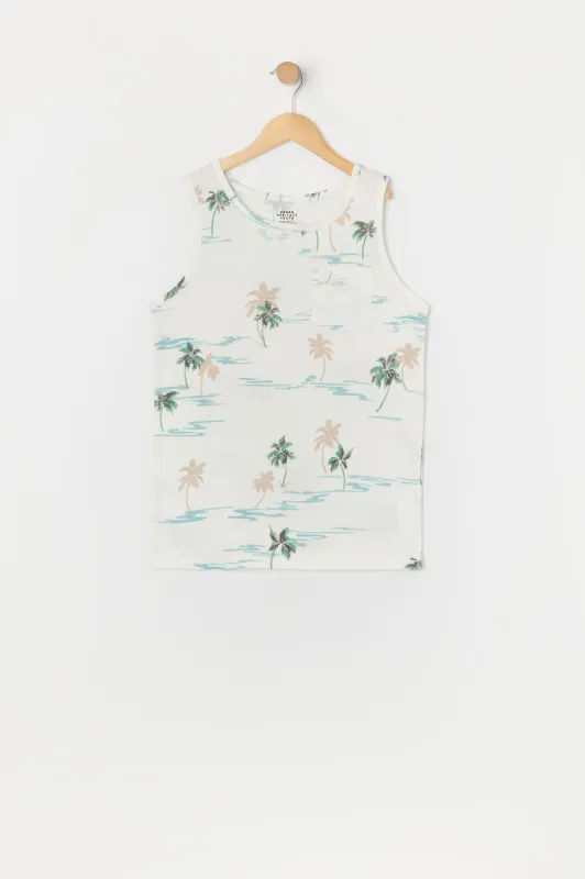 Boys Palm Tree Print Tank sold by Urban Planet