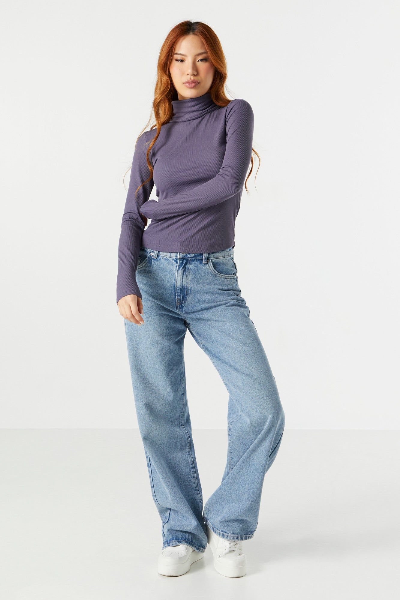 Solid Ribbed Long Sleeve Turtleneck sold by Urban Planet product image thumbnail 9