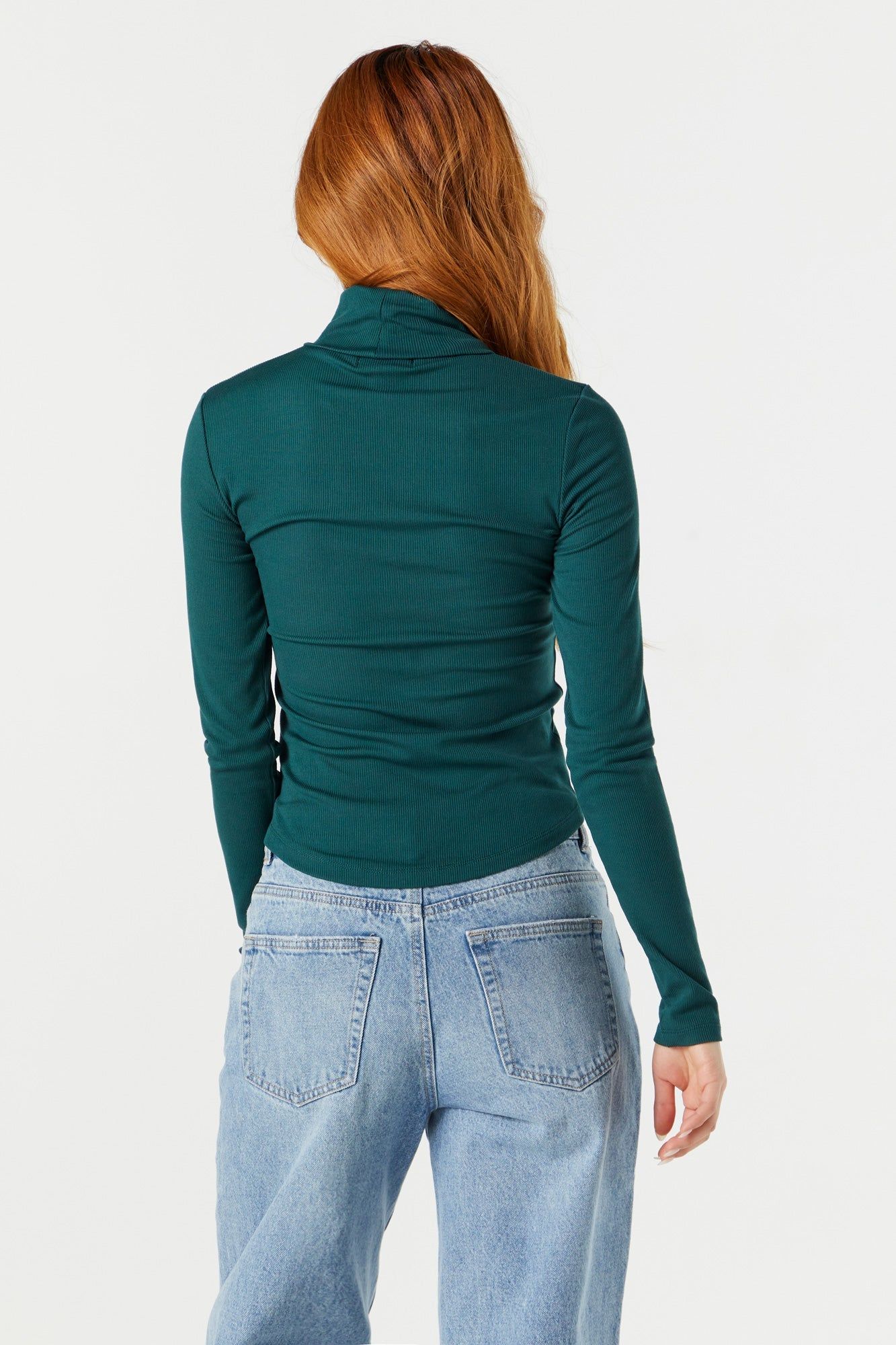 Solid Ribbed Long Sleeve Turtleneck sold by Urban Planet product image thumbnail 2