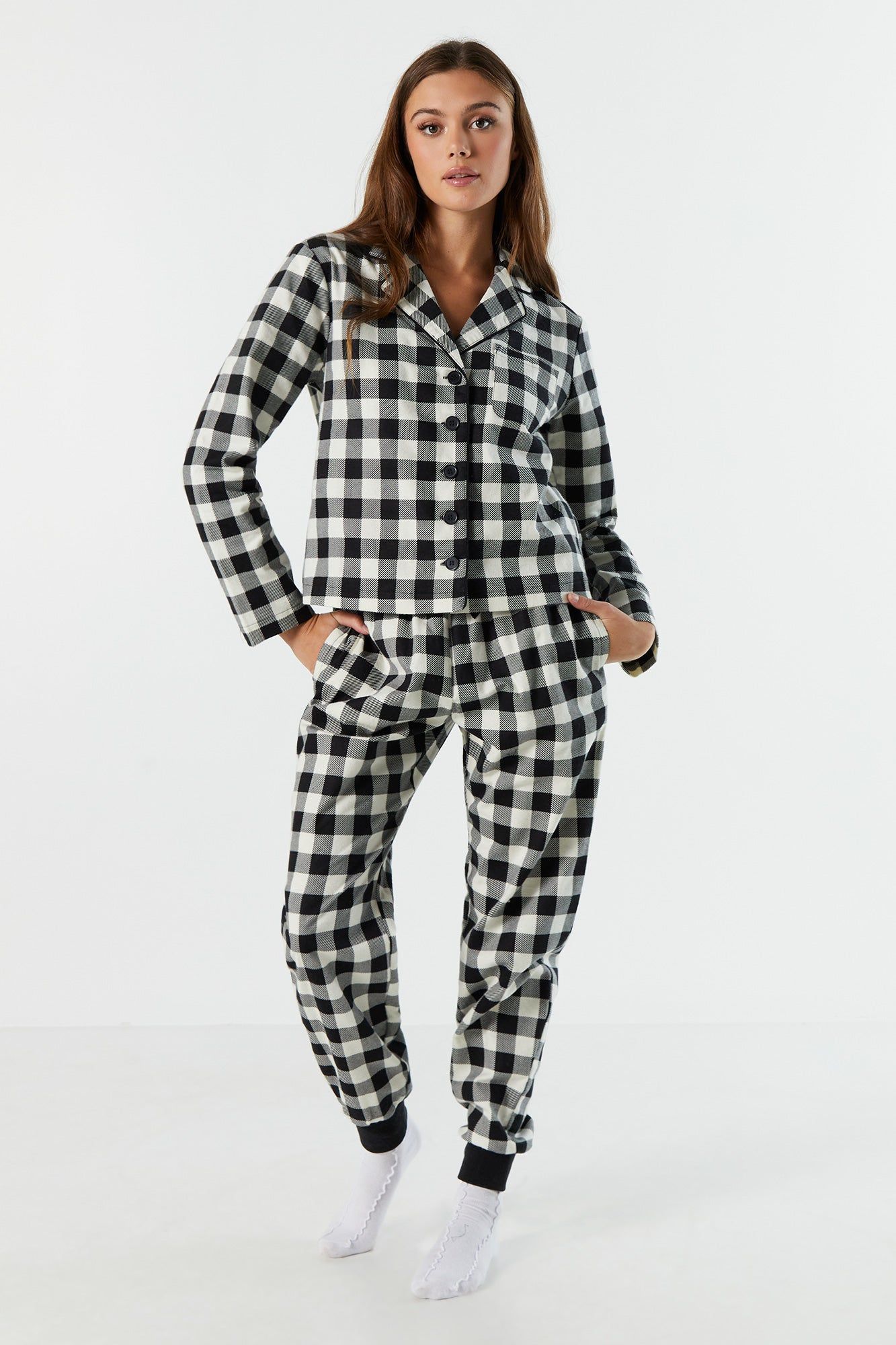 Printed Flannel Pajama Jogger sold by Urban Planet