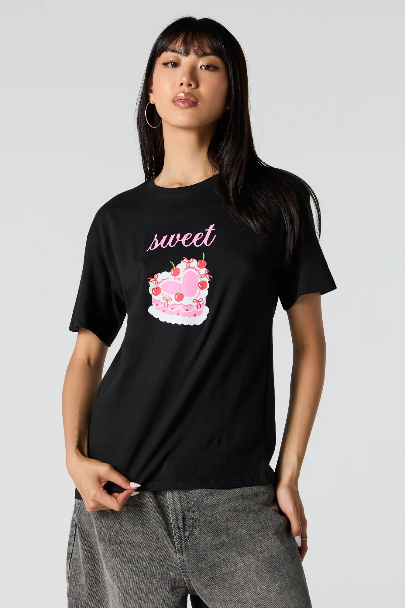 Sweet Cake Graphic Boyfriend T-Shirt sold by Urban Planet