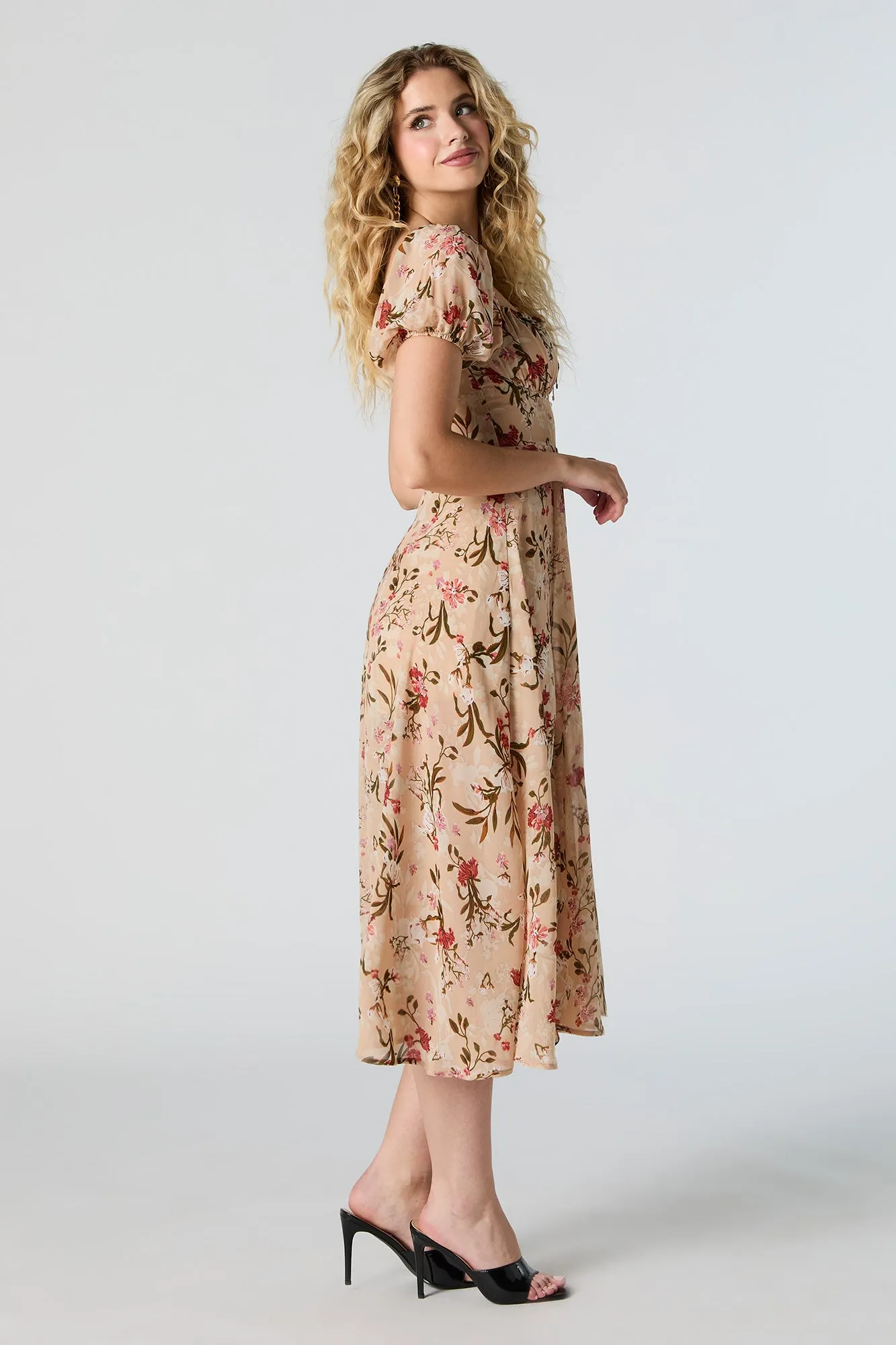 Robe midi à bustier en filet avec fente sold by Urban Planet product image thumbnail 5