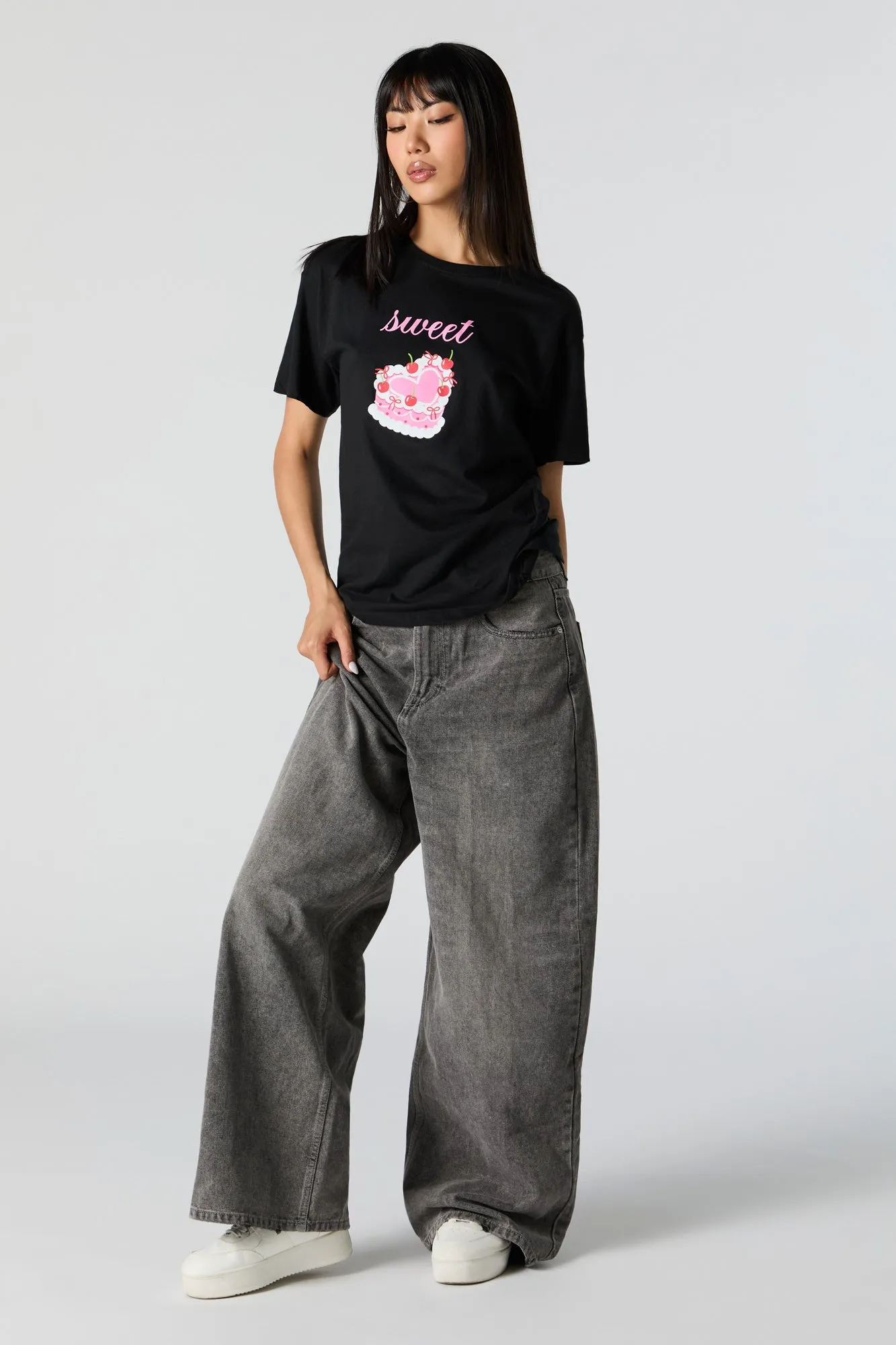 Sweet Cake Graphic Boyfriend T-Shirt sold by Urban Planet product image thumbnail 2