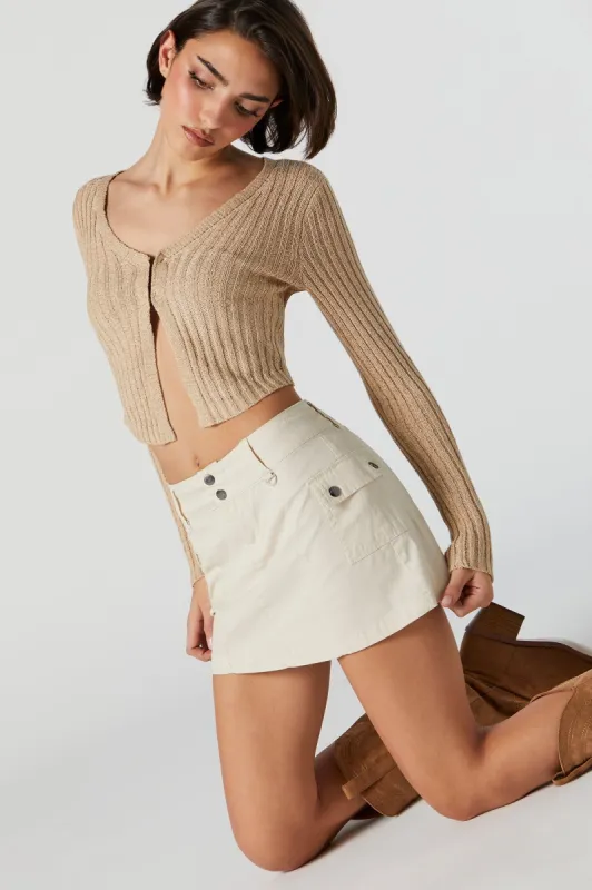 Ribbed Knit Flyaway Cardigan sold by Urban Planet