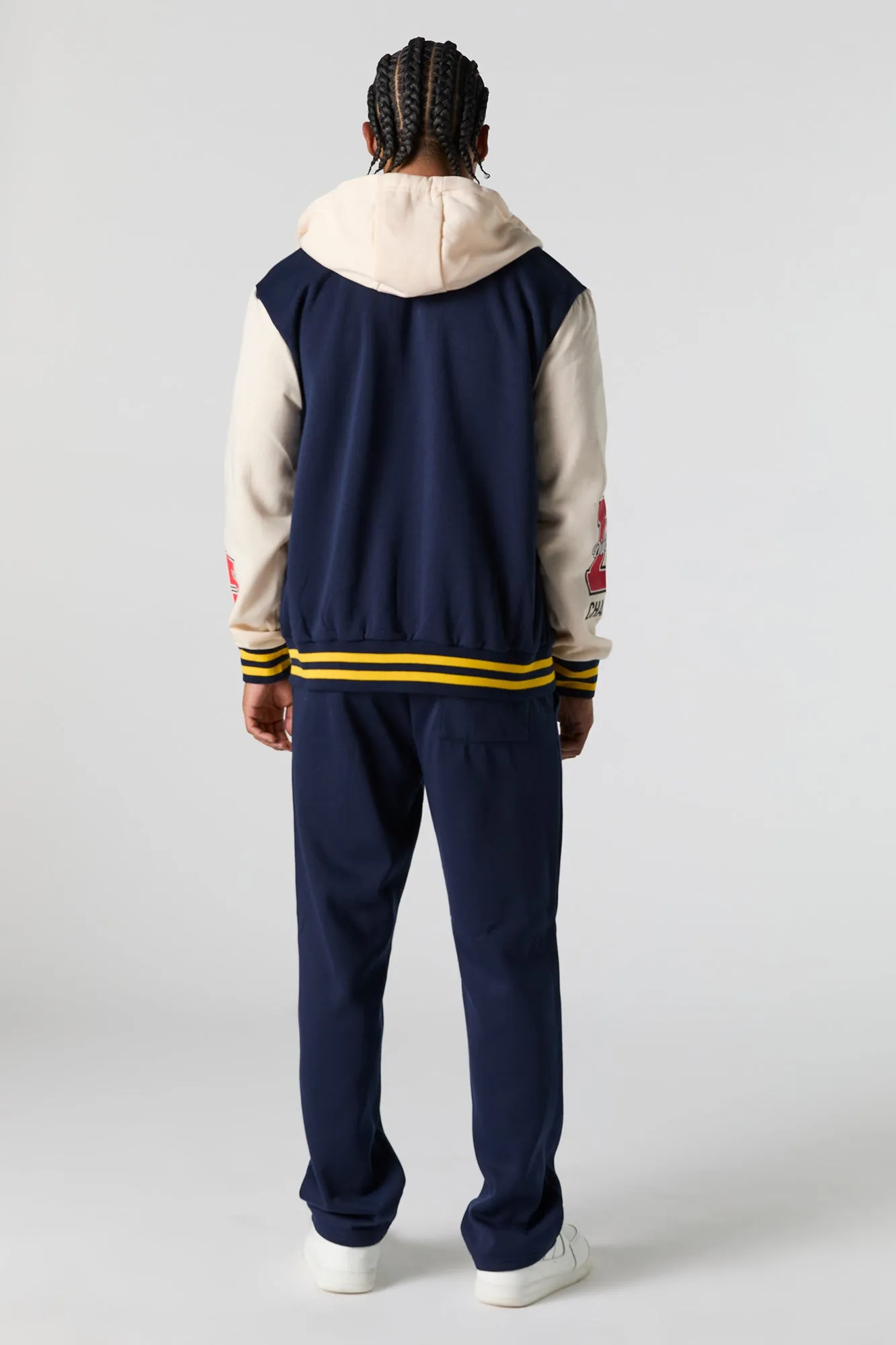 Melted Smiley Embroidered Fleece Varsity Sweatpant sold by Urban Planet product image thumbnail 3