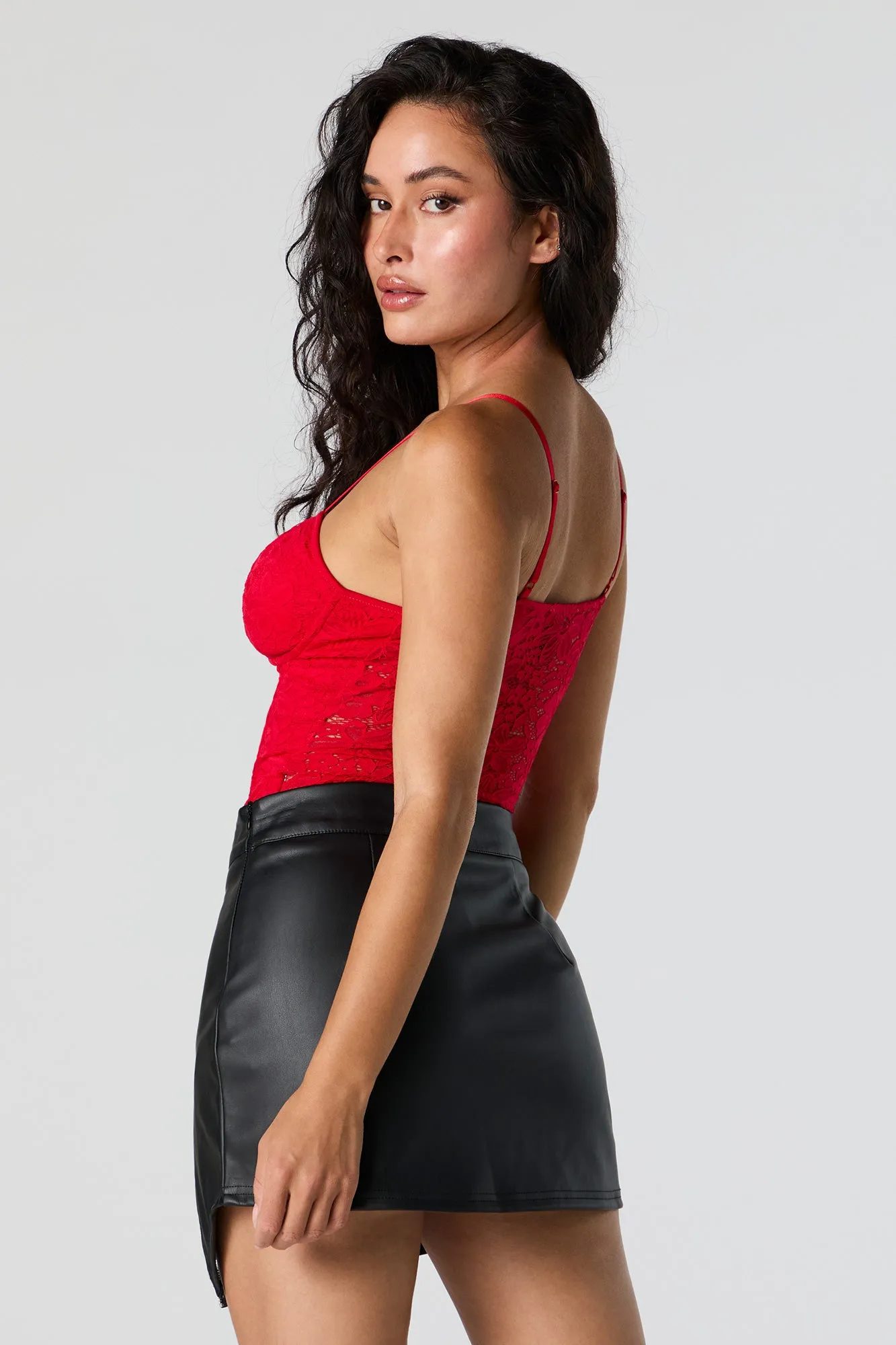 Faux Leather Side Zip Mini Skort sold by Urban Planet product image thumbnail 2
