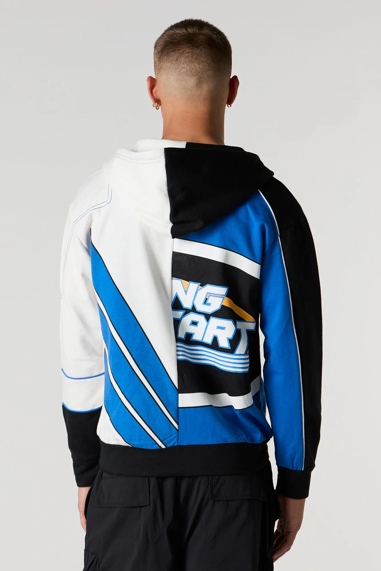 Racing Colourblock Zip-Up Fleece Hoodie sold by Urban Planet product image thumbnail 2