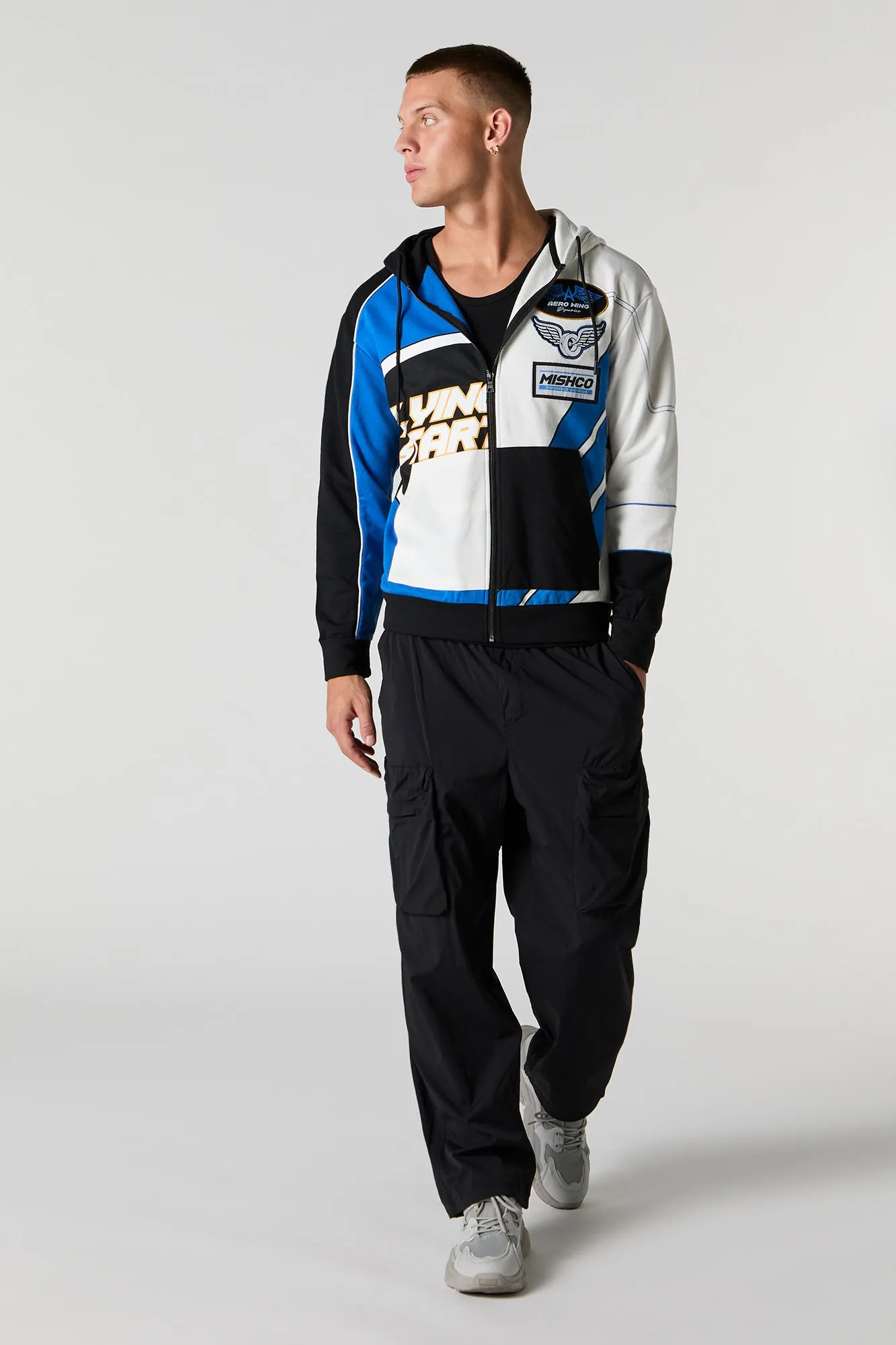 Racing Colourblock Zip-Up Fleece Hoodie sold by Urban Planet product image thumbnail 3