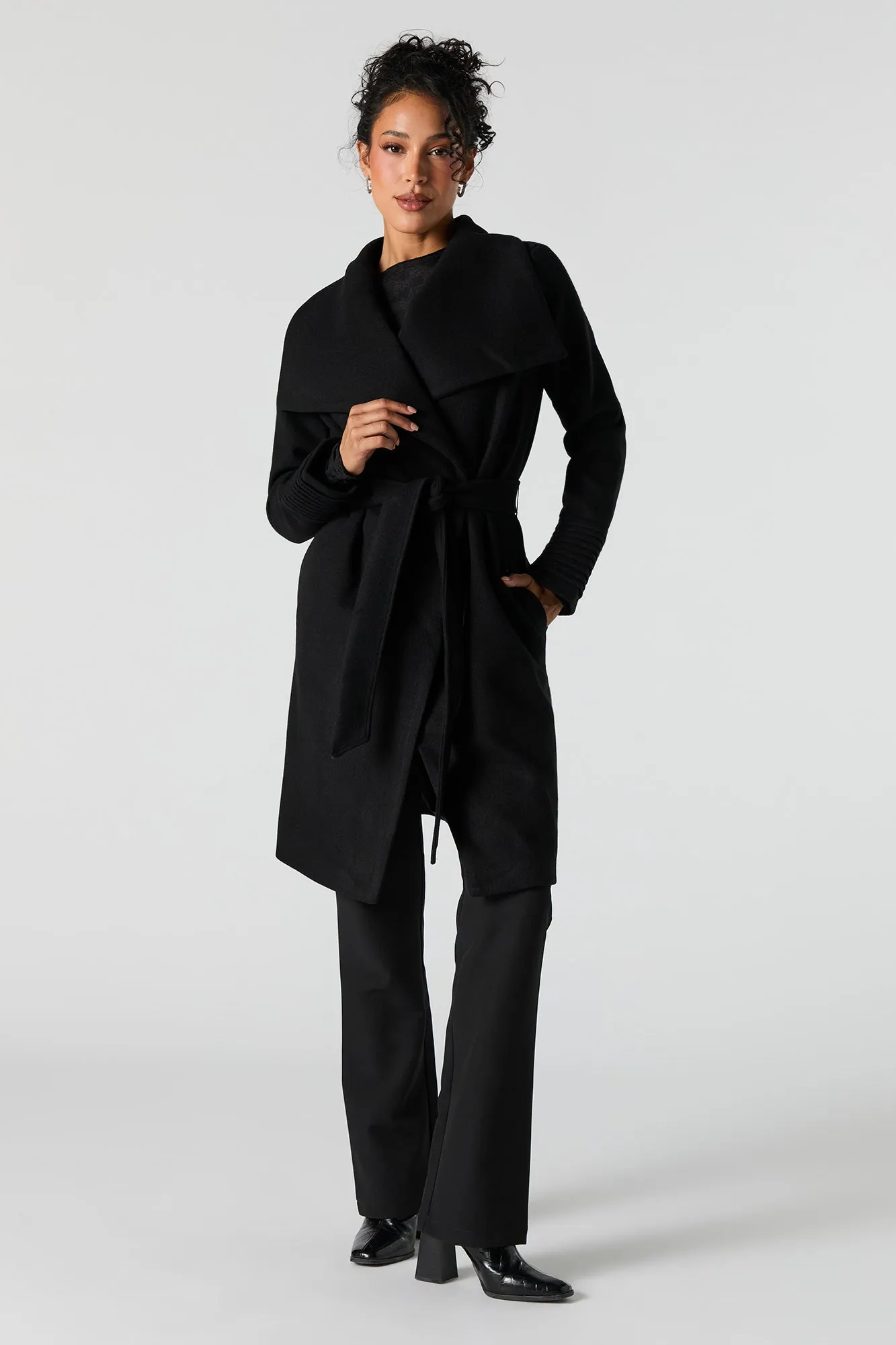 Belted Waterfall Jacket sold by Urban Planet product image thumbnail 4