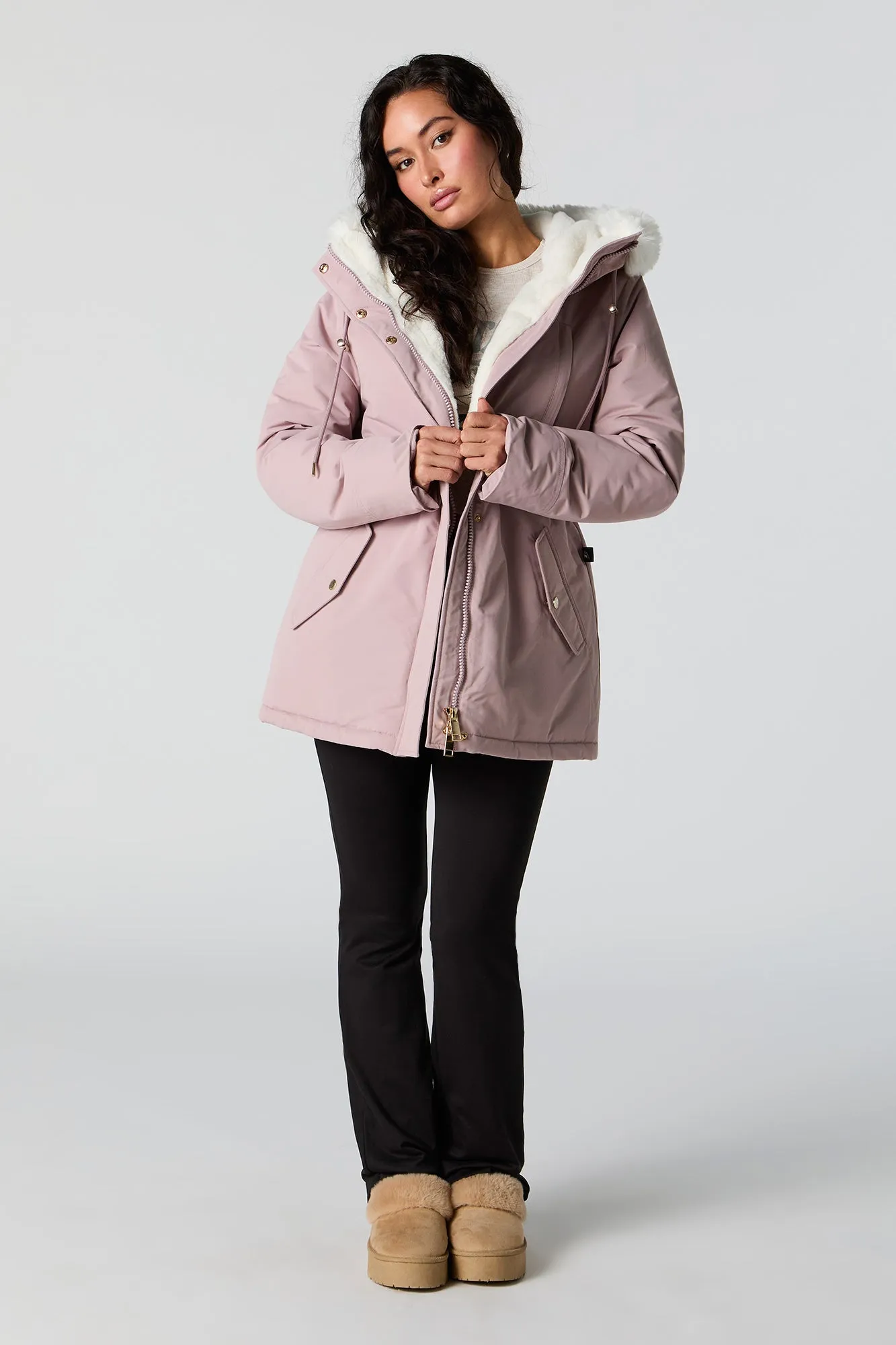 Parka à capuchon doublé de similifourrure sold by Urban Planet product image thumbnail 3